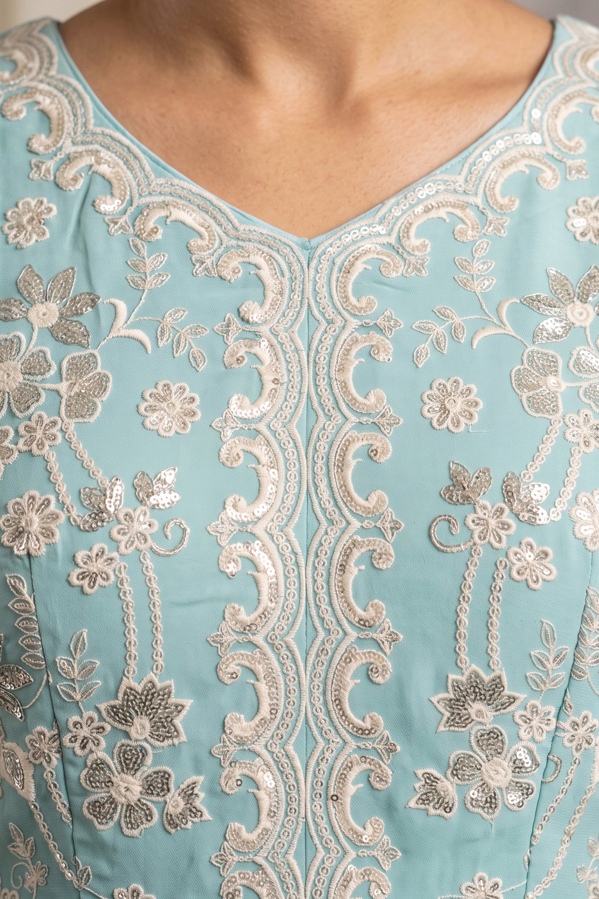 Powder Blue Readymade Georgette Sharara Suit-SAR13349_3_SareeButa.com