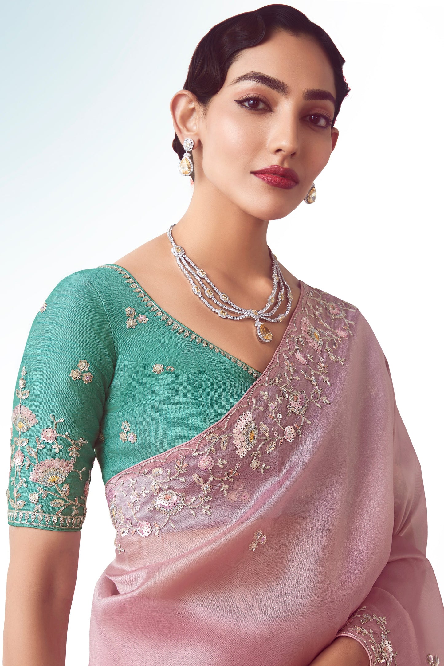 Powder Pink Embroidered Organza Saree-ZB134770_2_SareeButa.com
