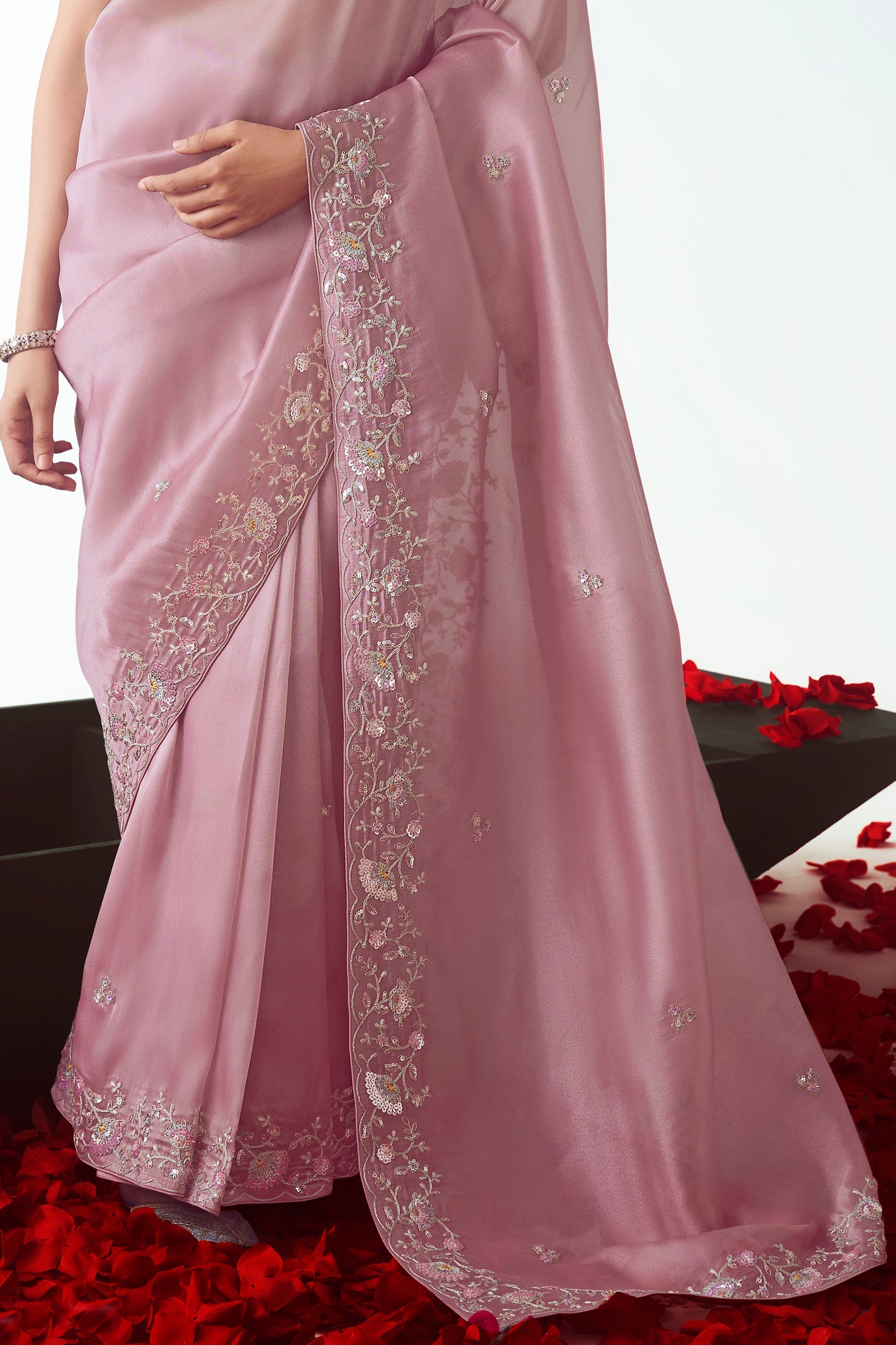 Powder Pink Embroidered Organza Saree-ZB134770_5_SareeButa.com