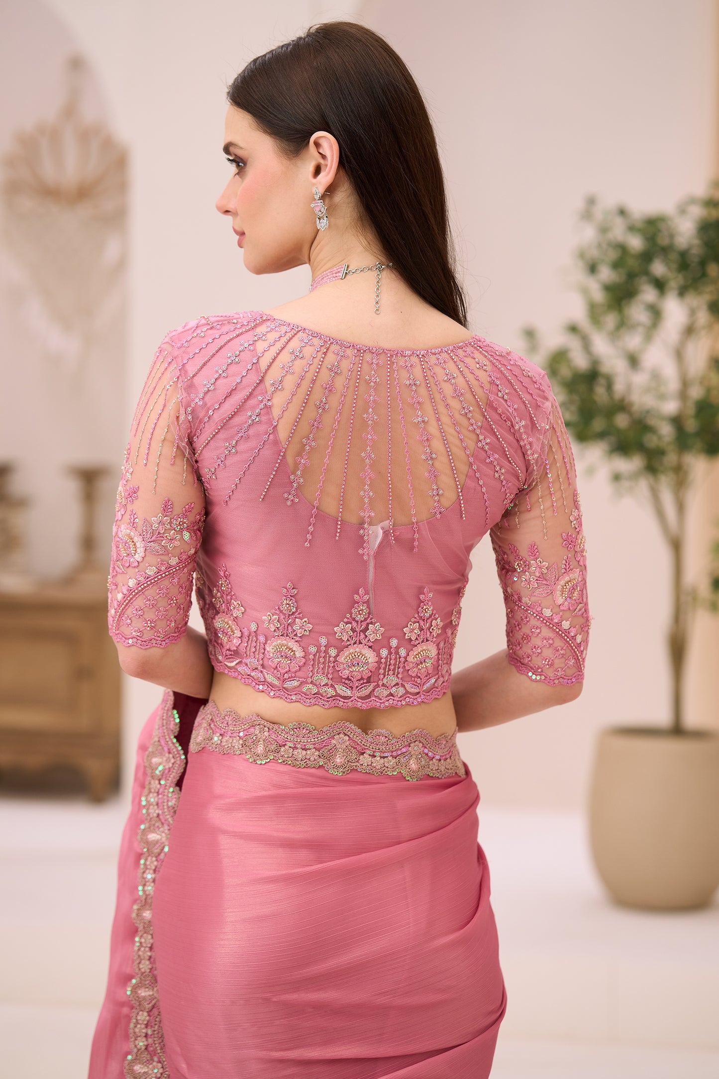 Powder Pink Embroidered Satin Saree-SAR12442_5_SareeButa.com
