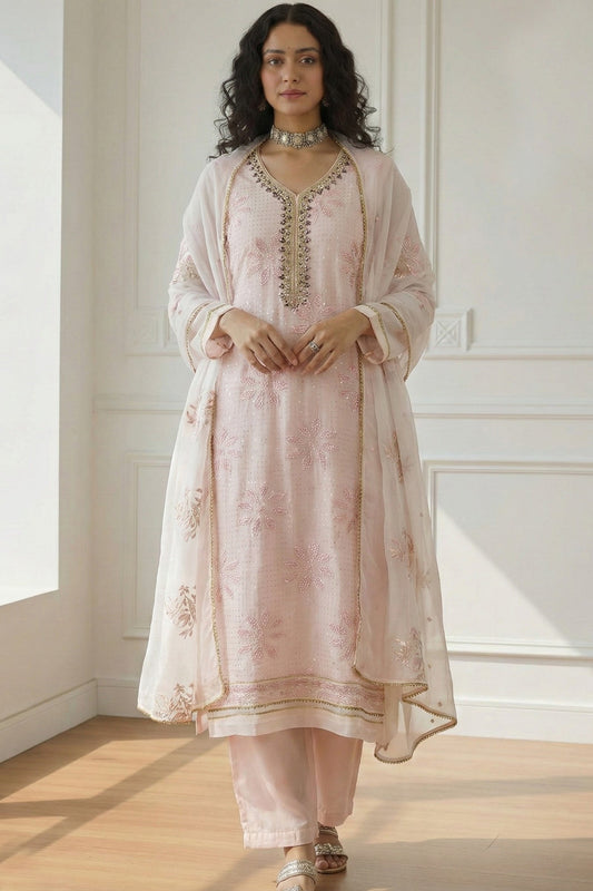 Powder Pink Readymade Embroidered Georgette Suit-SAR11643_2_SareeButa.com