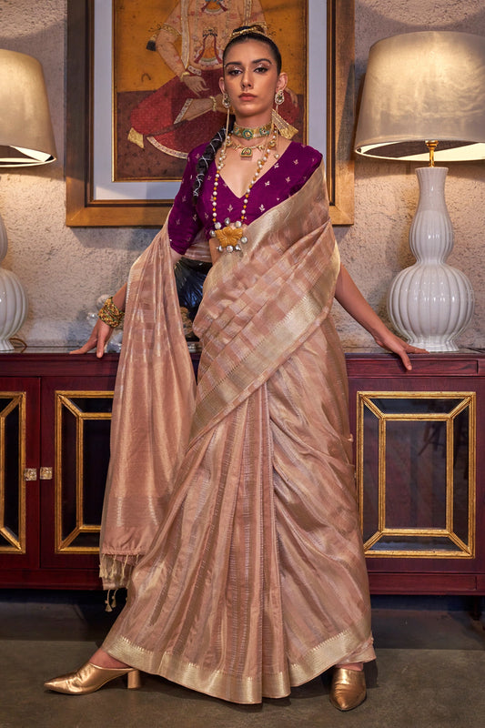 Powder Pink Woven Viscose Saree-SAR11477_2_SareeButa.com
