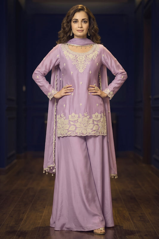 Powder Purple Readymade Bead Work Chinon Suit-SAR12979_2_SareeButa.com