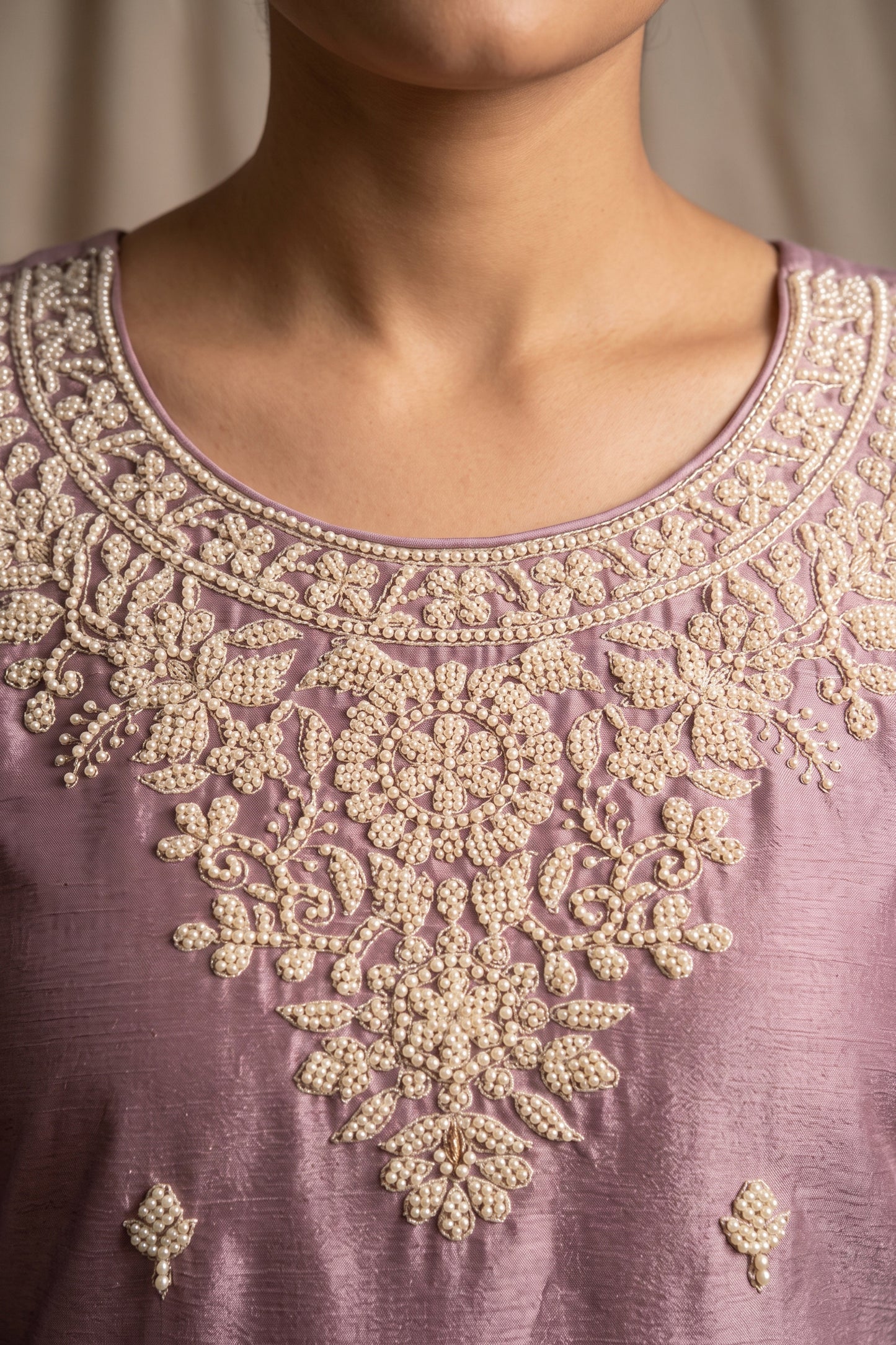 Powder Purple Readymade Bead Work Chinon Suit-SAR12979_3_SareeButa.com