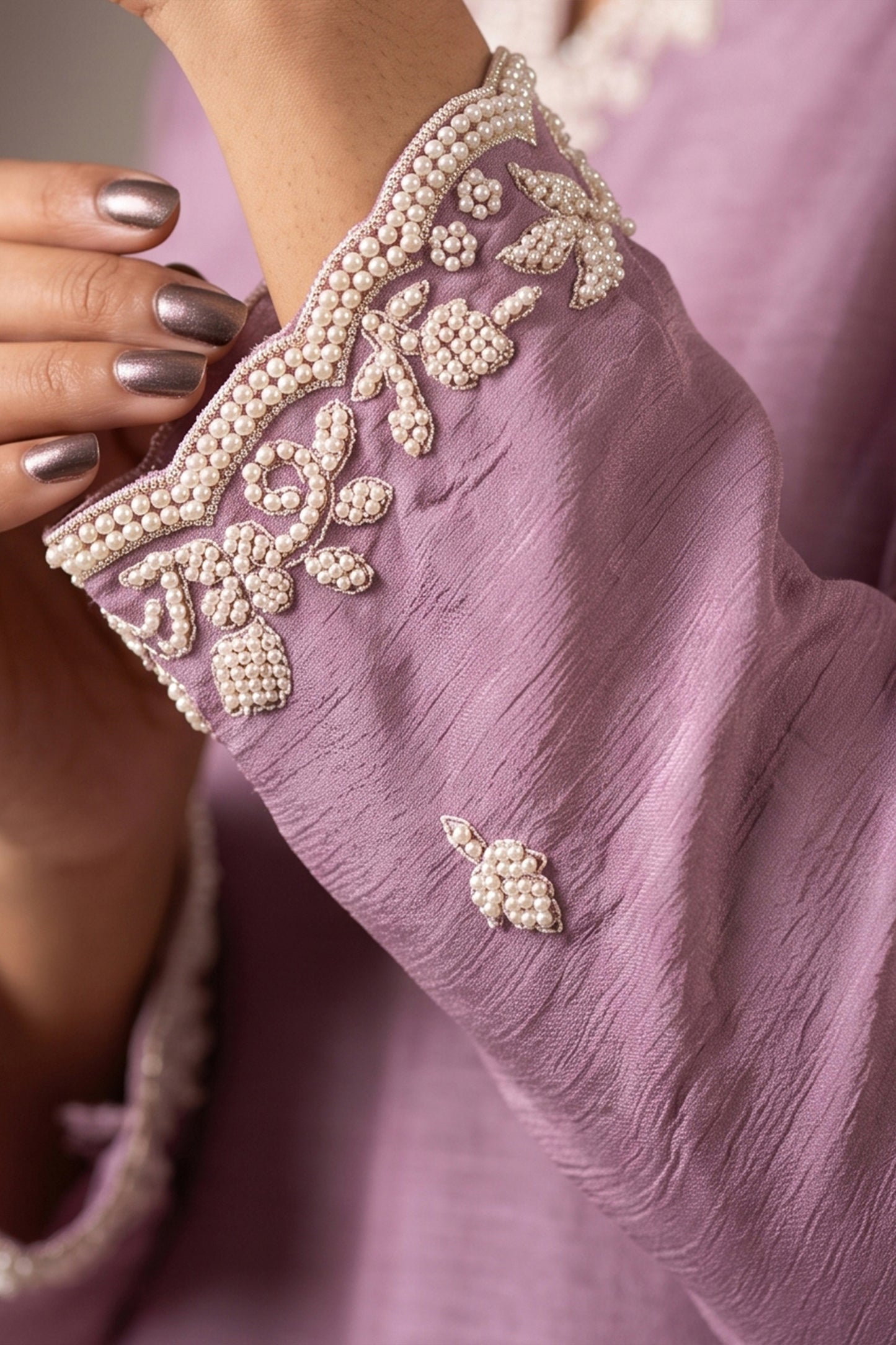 Powder Purple Readymade Bead Work Chinon Suit-SAR12979_4_SareeButa.com