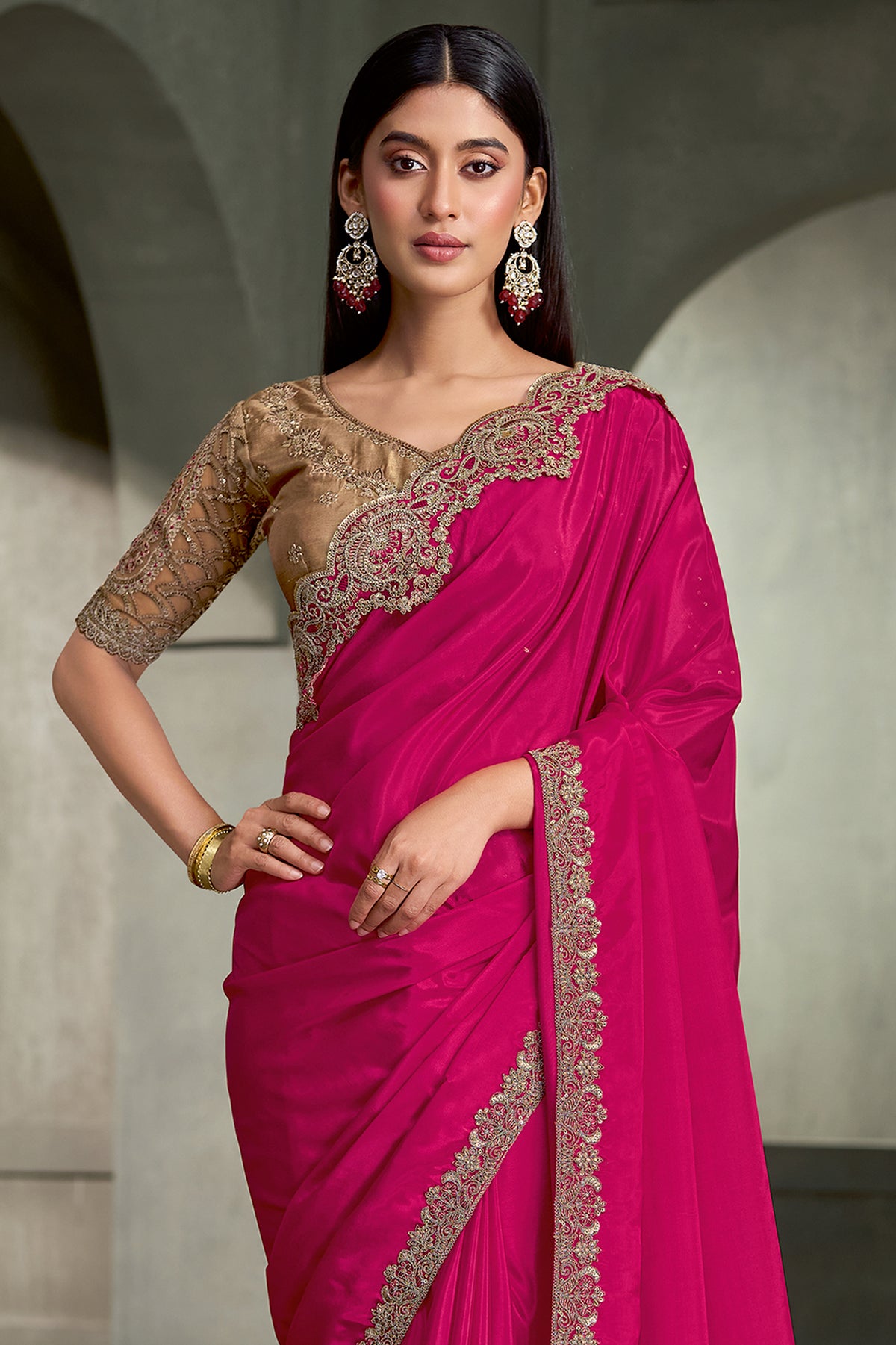Princess Pink Embroidered Crepe Silk Saree-SAR13285_4_SareeButa.com