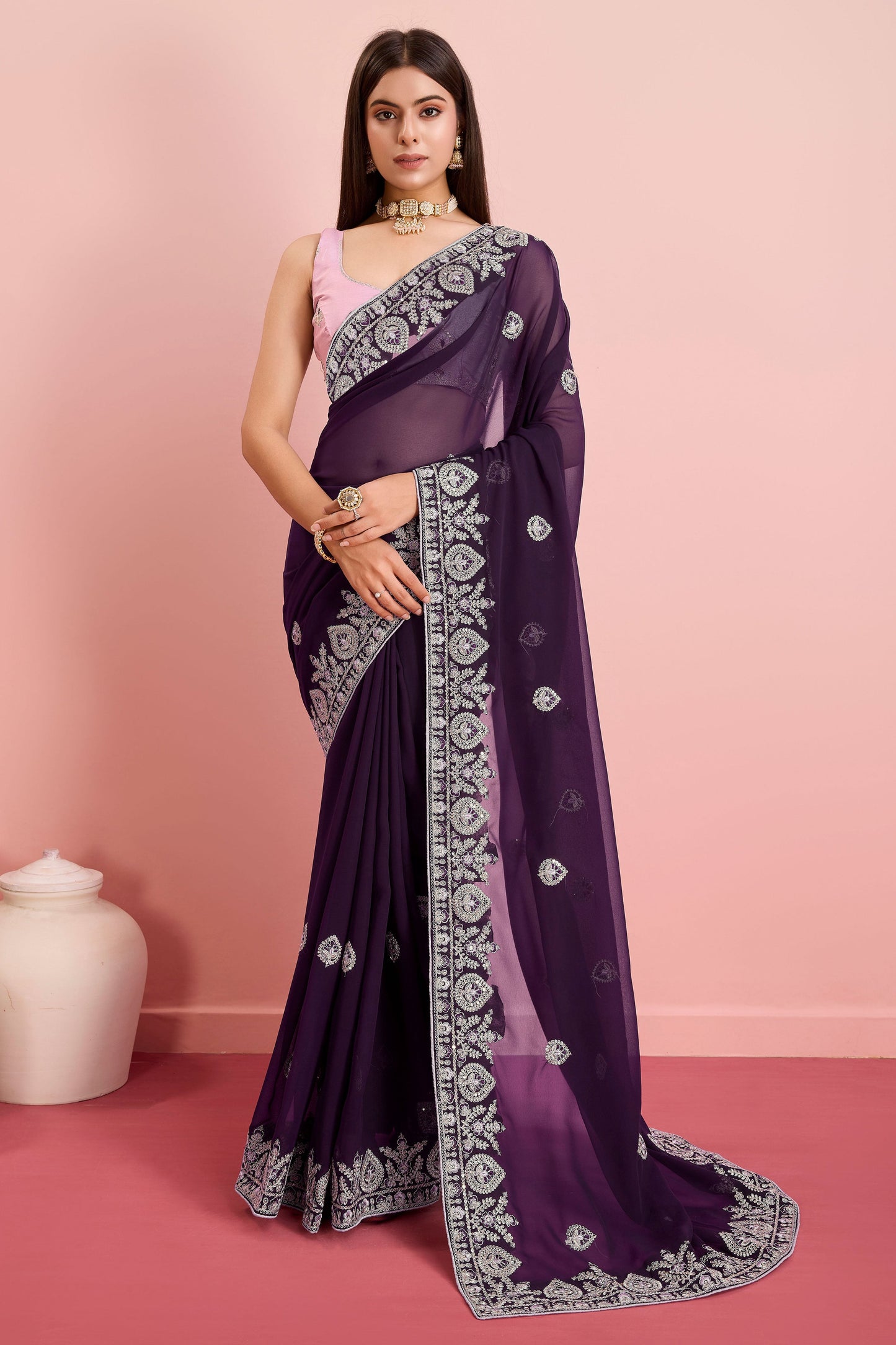 purple-embroidered-georgette-saree-zb131405_1_SareeButa.com