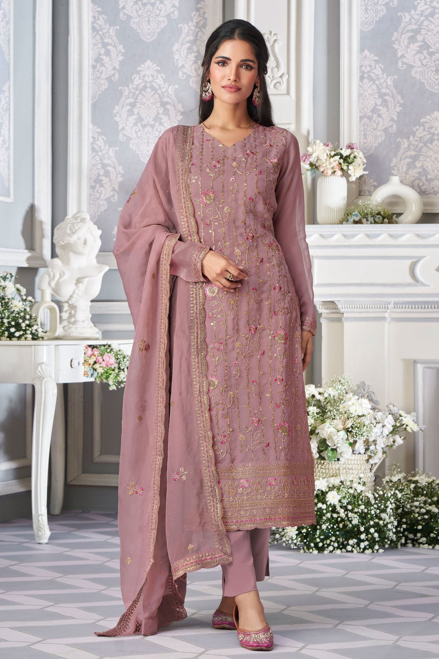 Purple Embroidered Organza Salwar Suit-ZBSS100043_1