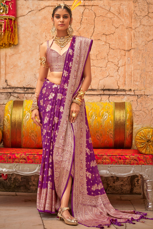 Purple Georgette Saree-ZB133159_1_SareeButa.com