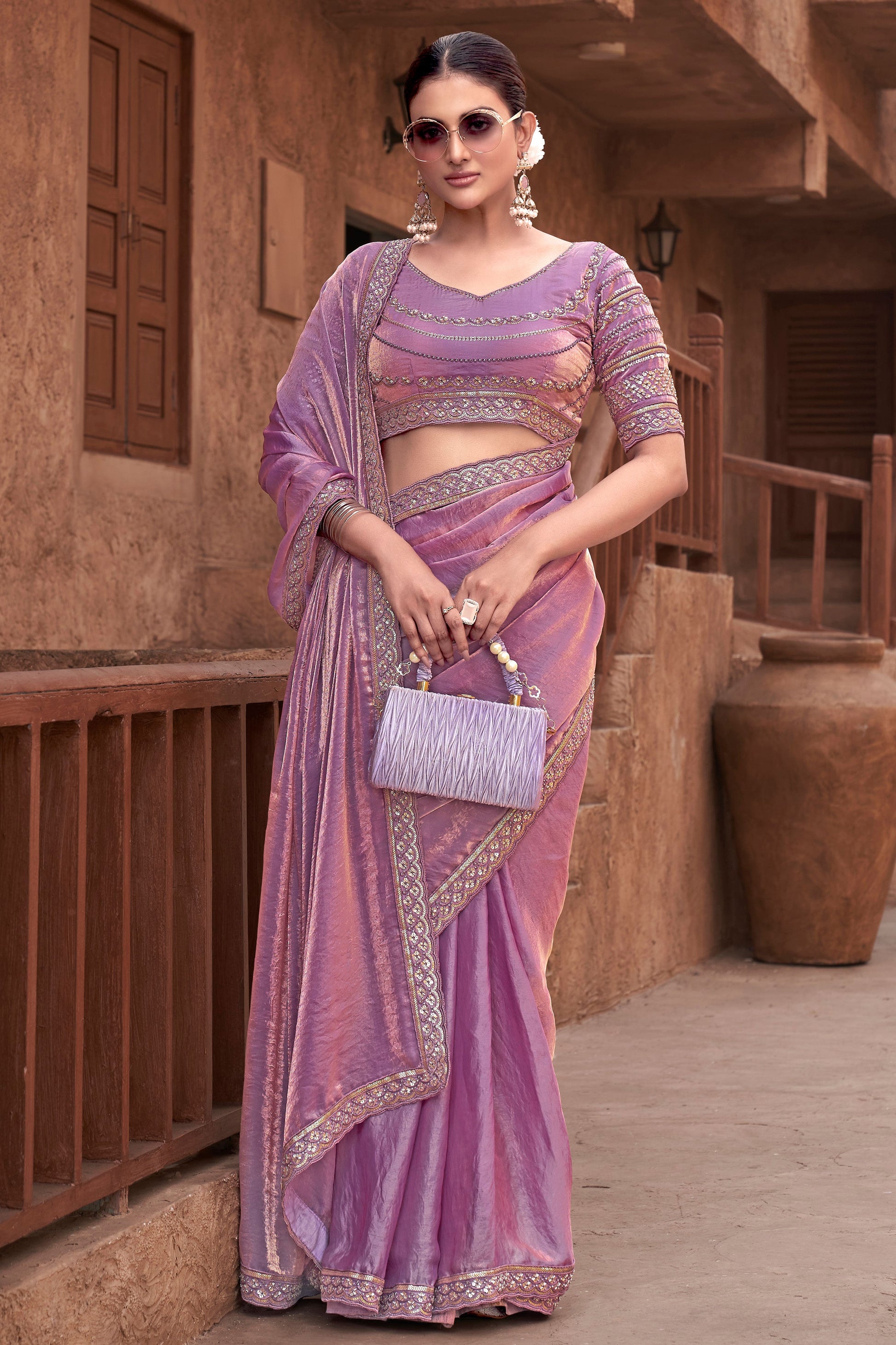Purple Gradient Satin Silk Saree with Readymade Blouse-ZB133939_3_SareeButa.com