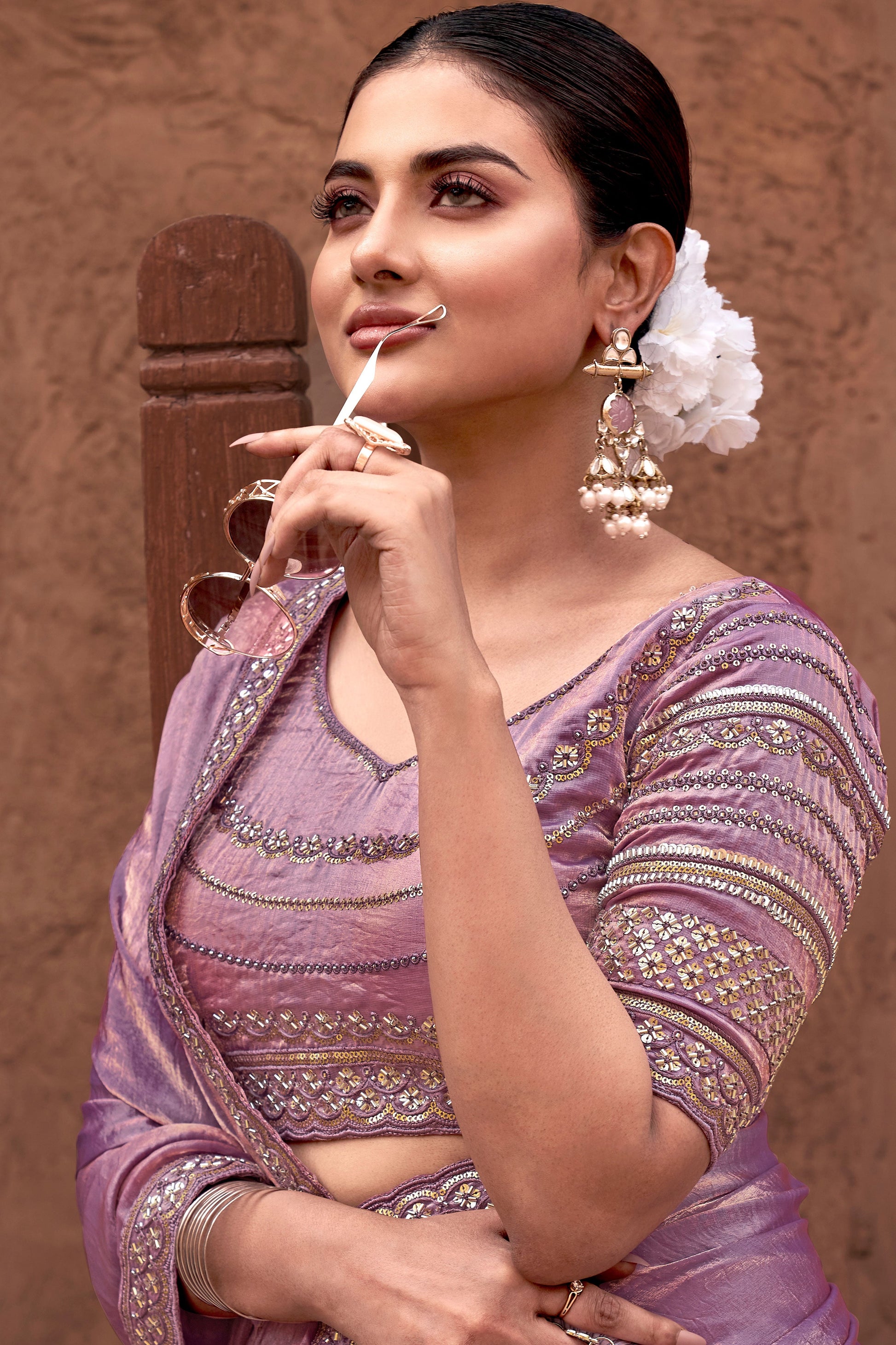 Purple Gradient Satin Silk Saree with Readymade Blouse-ZB133939_4_SareeButa.com