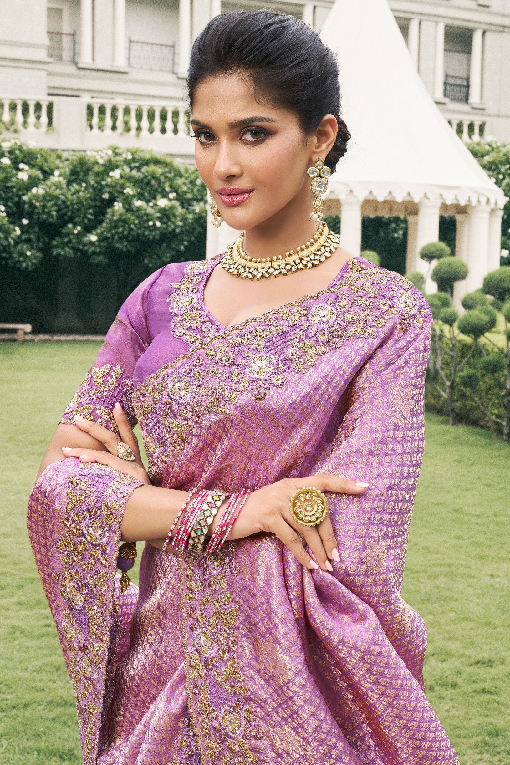 Purple Heavy Work Pure Tissue Silk Saree-ZB133297_2_SareeButa.com