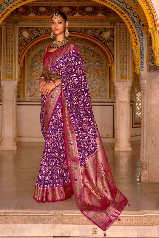 Purple Patola Paithani Silk Saree-ZB130827_1