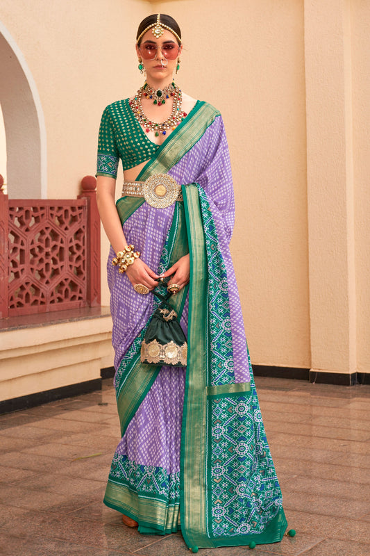 Purple Printed Patola Silk Saree-ZB131014_1