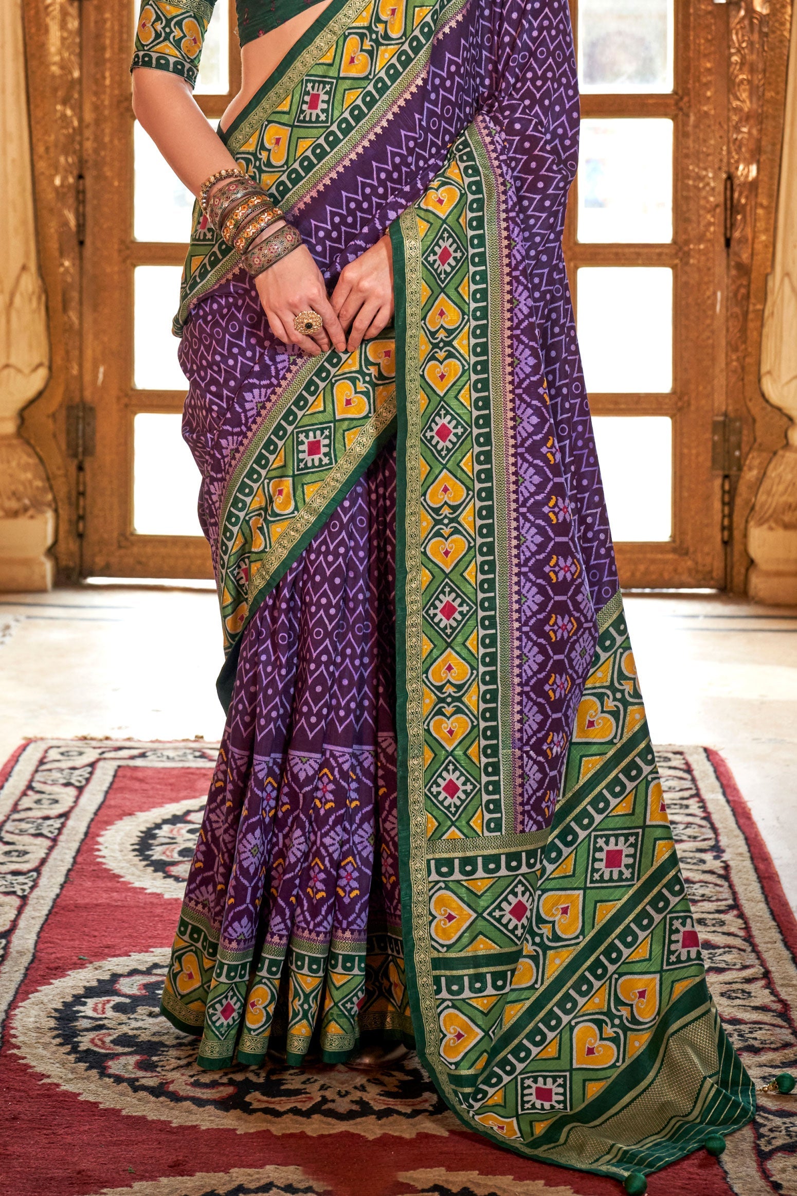 Purple Printed Silk Patola Saree-ZB133145_3_SareeButa.com