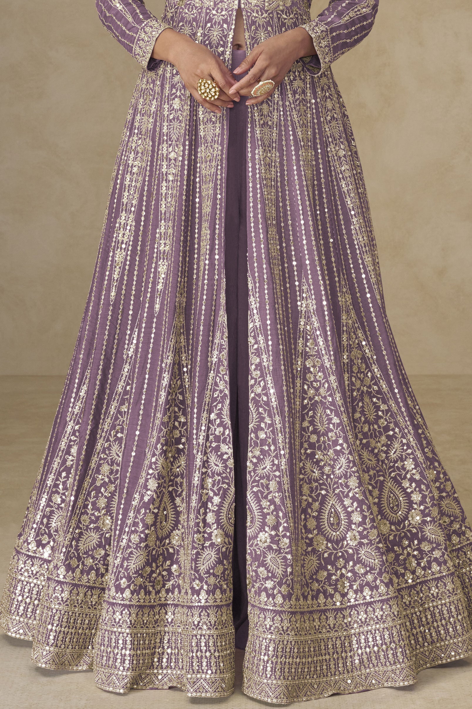 Purple Readymade Embroidered Chinon Palazzo Suit-SS948_3_SareeButa.com