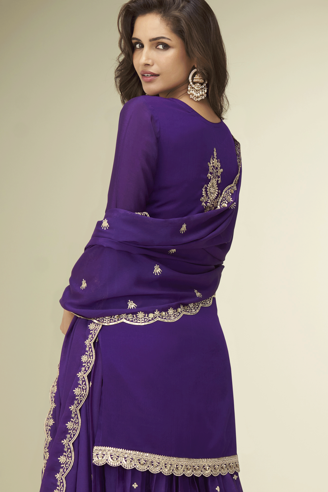 Purple Readymade Embroidered Chinon Silk Suit-SS868_3_SareeButa.com