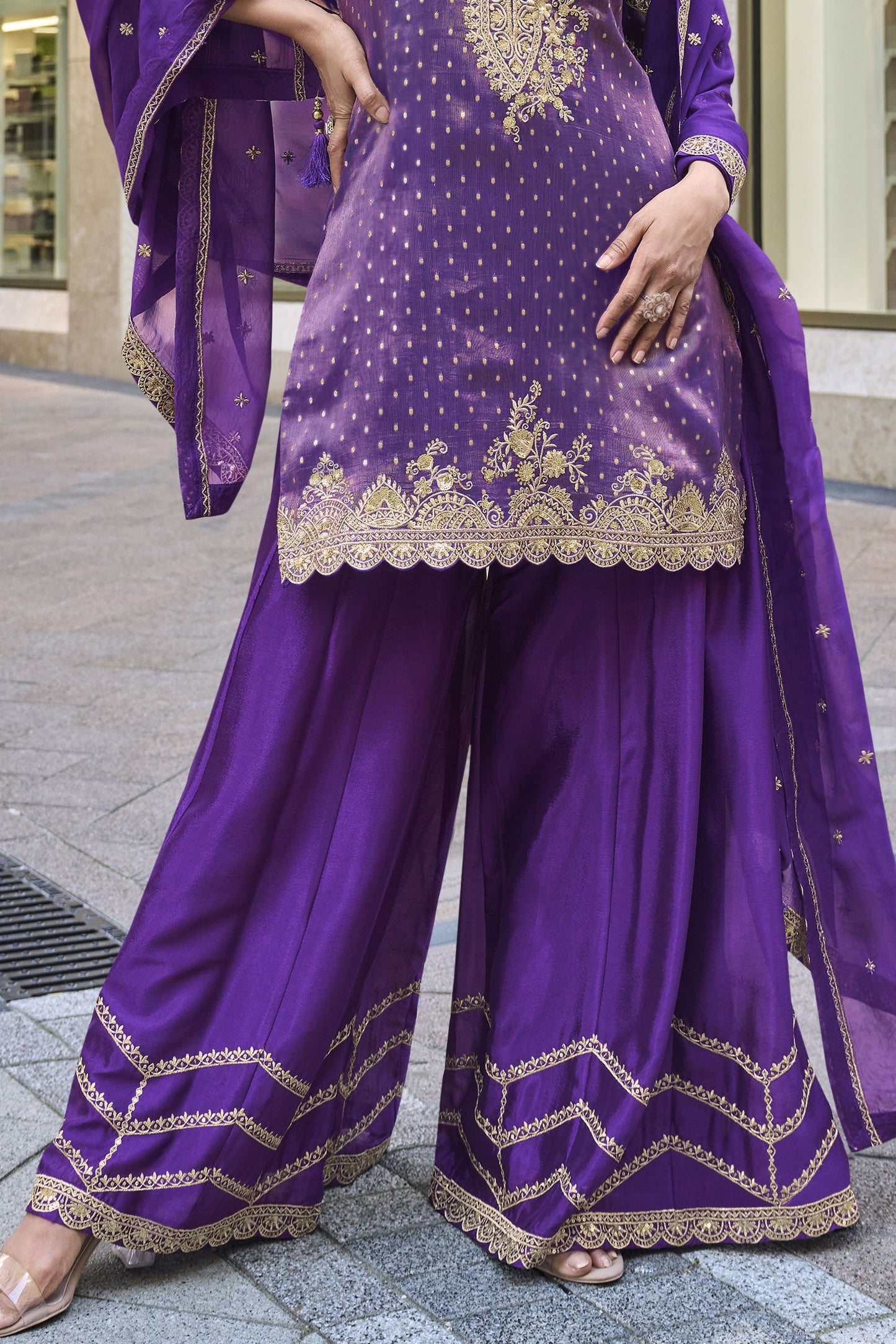 Purple Readymade Embroidered Viscose Silk Suit-SS920_3_SareeButa.com