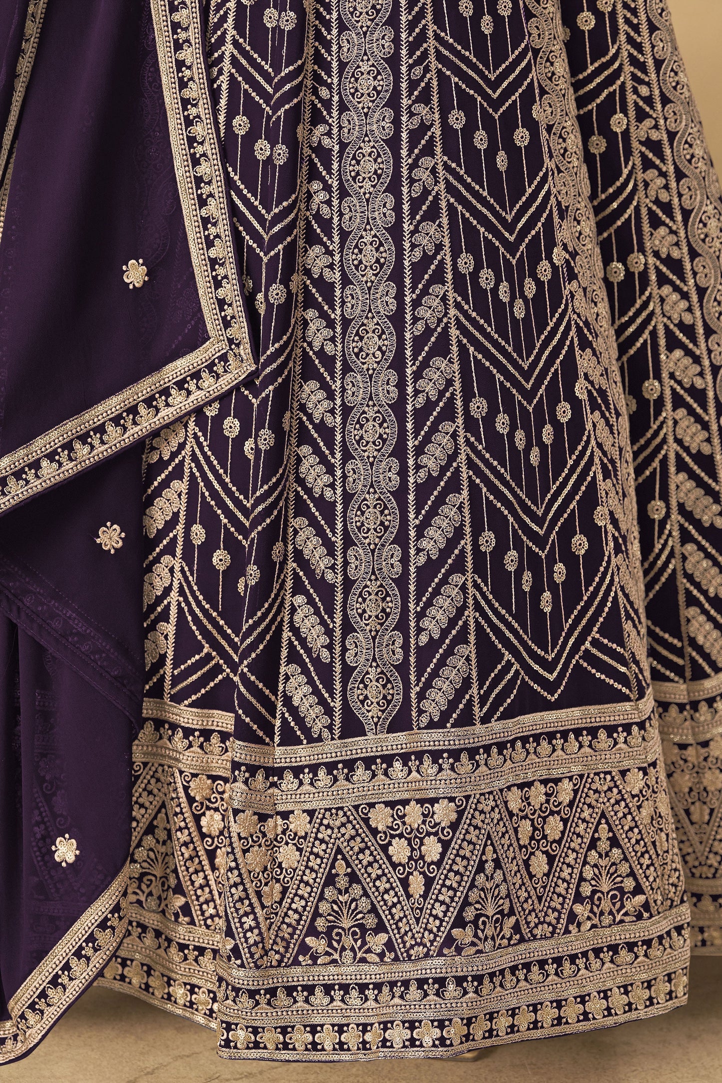 Purple Readymade Georgette Gown with Dupatta-SS533_4_SareeButa.com