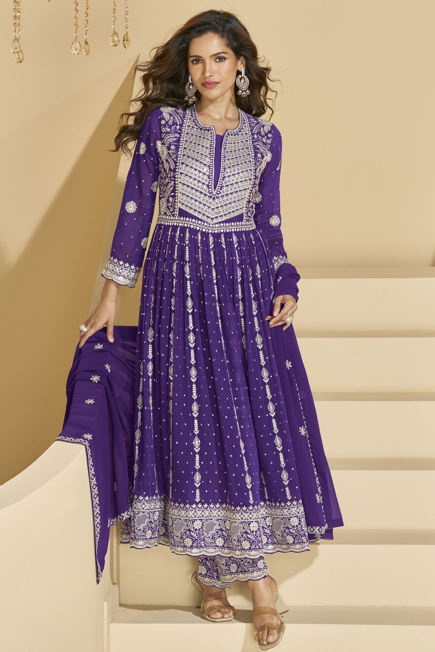 Purple Readymade Heavy Work Georgette Suit-SS930_1_SareeButa.com