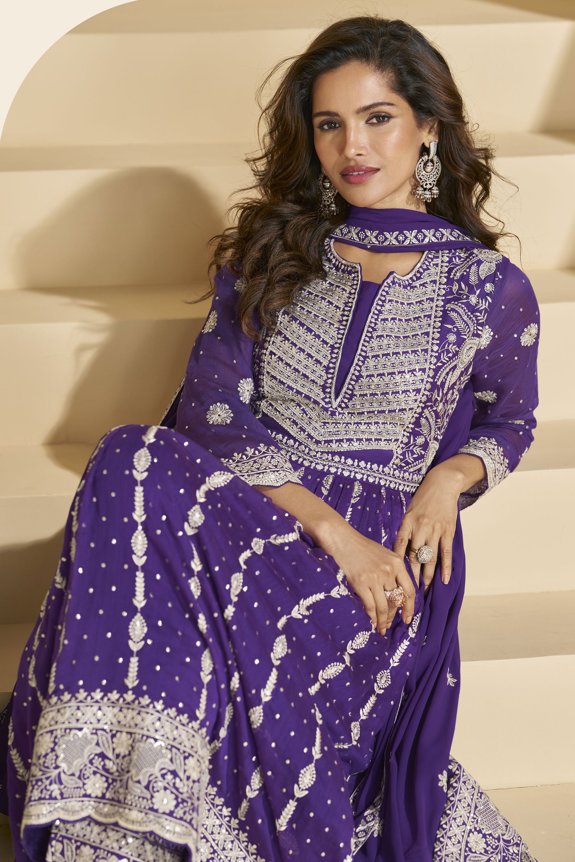 Purple Readymade Heavy Work Georgette Suit-SS930_3_SareeButa.com