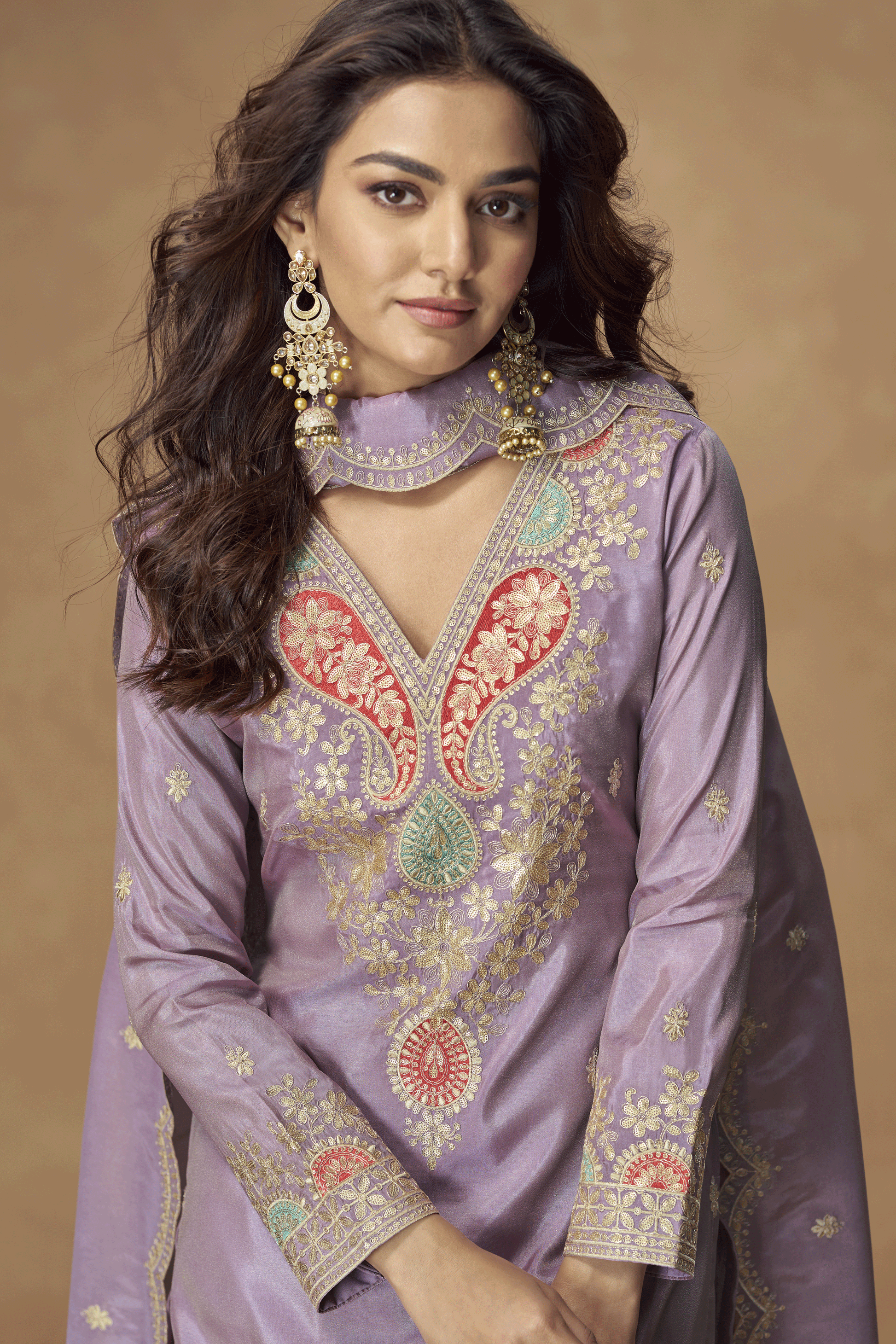 Purple Readymade Heavy Work Silk Suit-SS687_2_SareeButa.com