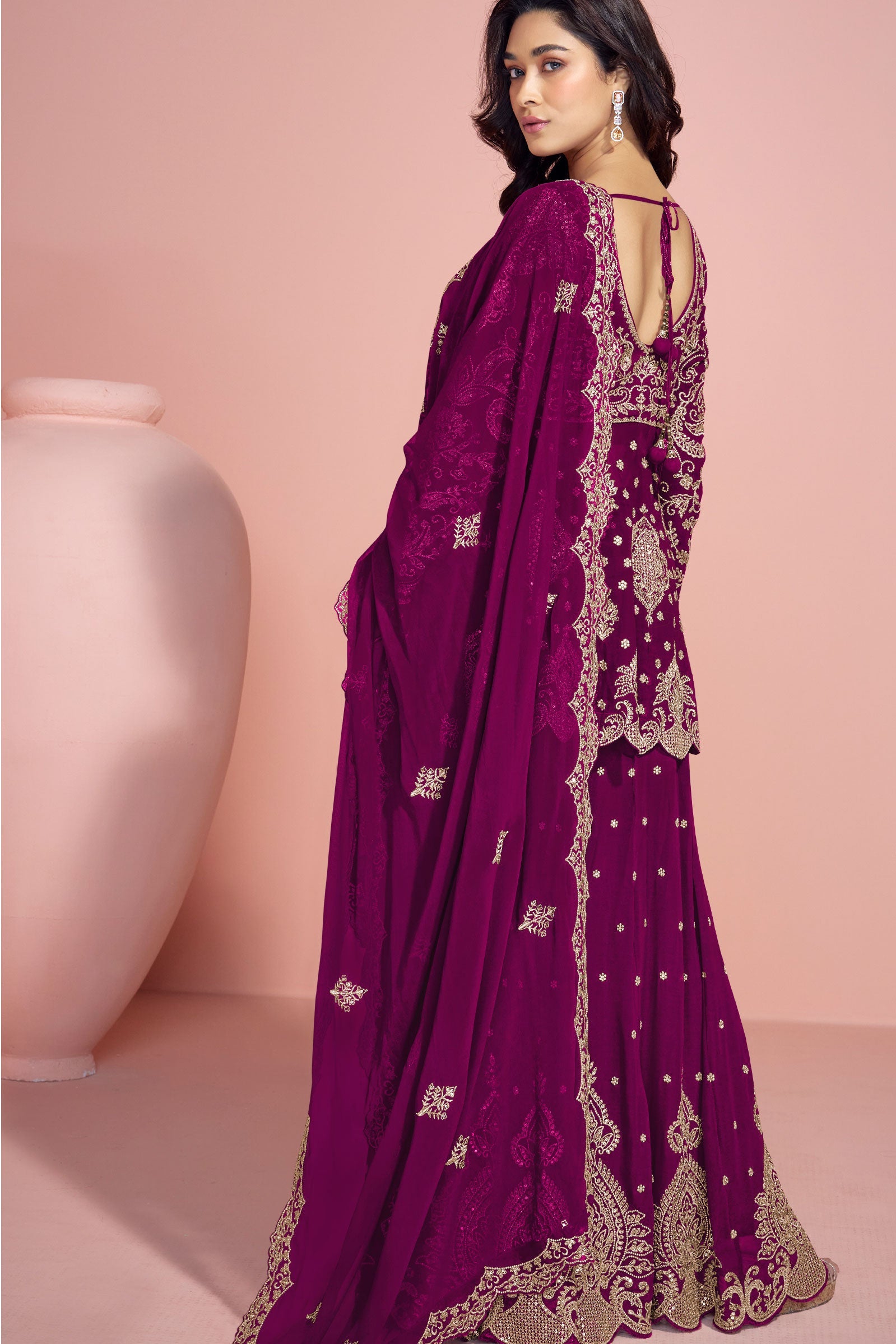 Purple Readymade Heavywork Georgette Suit-SS191_3_SareeButa.com