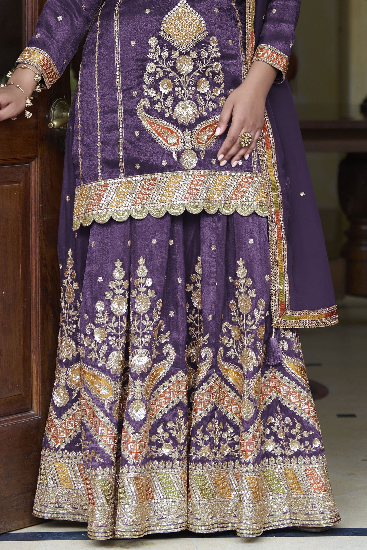 Purple Readymade Simar Silk Palazzo Suit-SS877_3_SareeButa.com