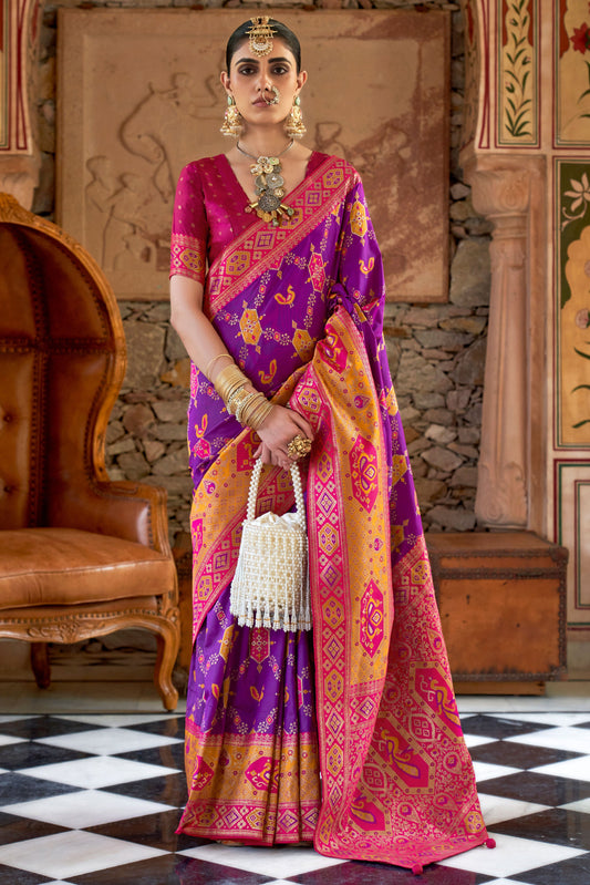 Purple Banarasi Silk Saree-ZB133189_1_SareeButa.com