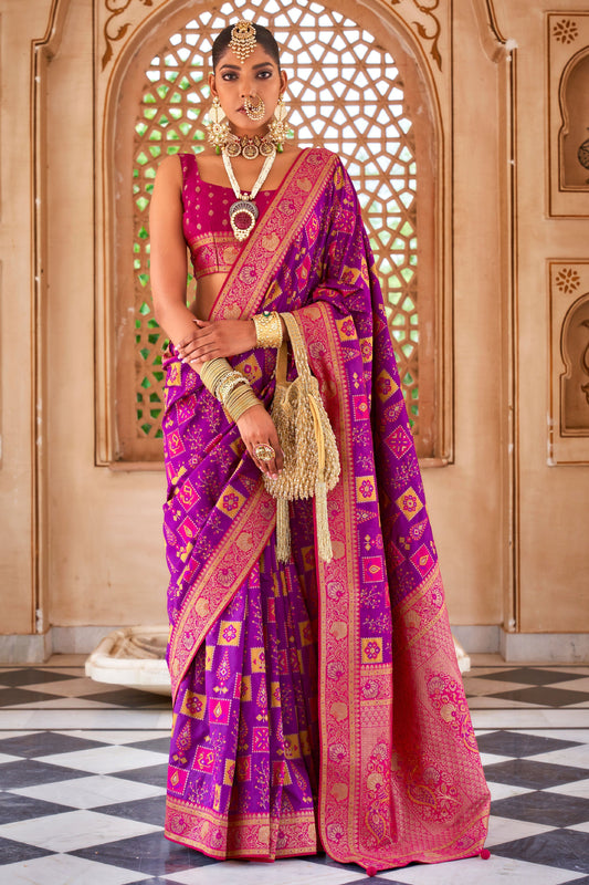 Purple Banarasi Silk Saree-ZB133194_1_SareeButa.com