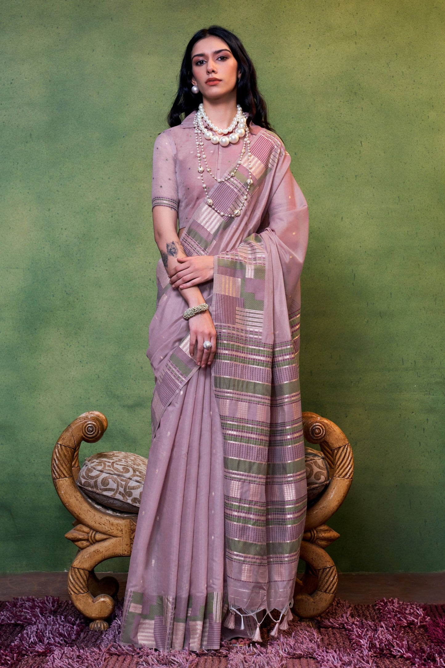 Purple Woven Cotton Saree-ZB131366_1