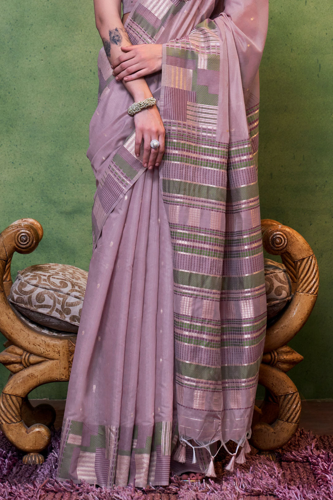 Purple Woven Cotton Saree-ZB131366_3