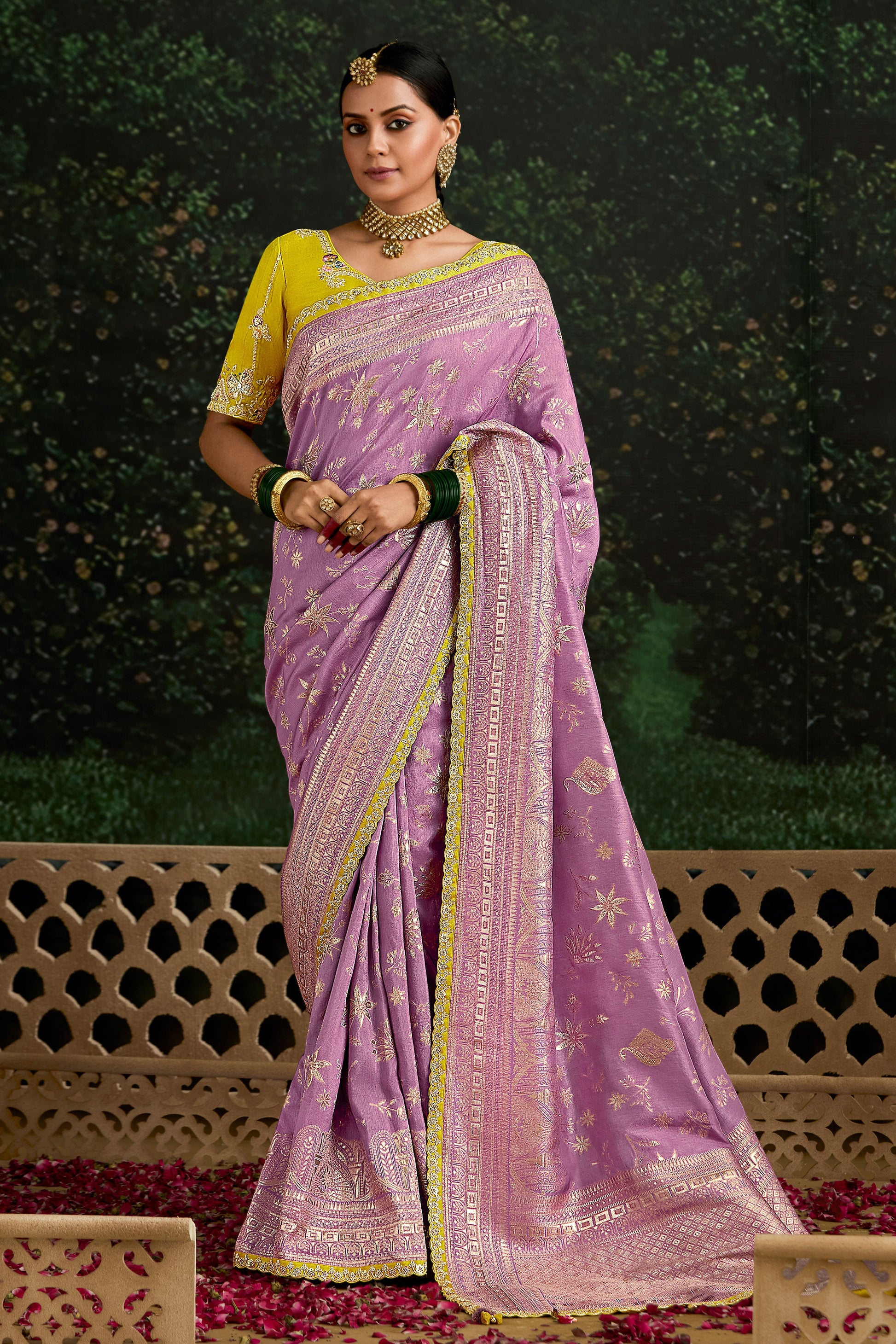 Purple Woven Organza Silk Saree-ZB133220_1_SareeButa.com