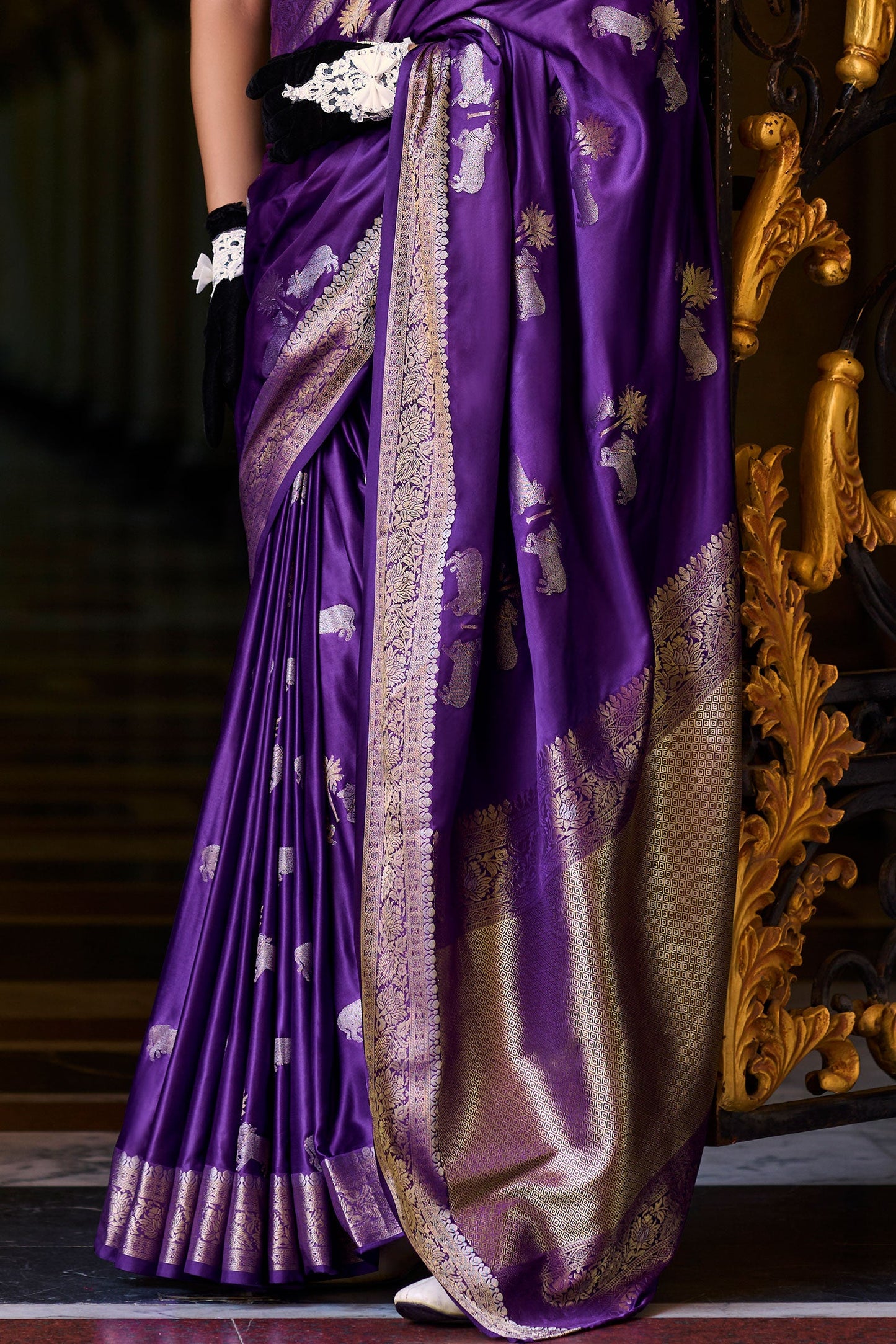 Purple Woven Satin Crepe Saree-ZB133065_4_SareeButa.com