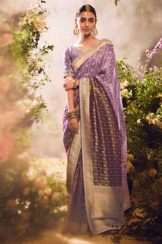 Purple Woven Zari Work Silk Saree-ZB133264_1_SareeButa.com