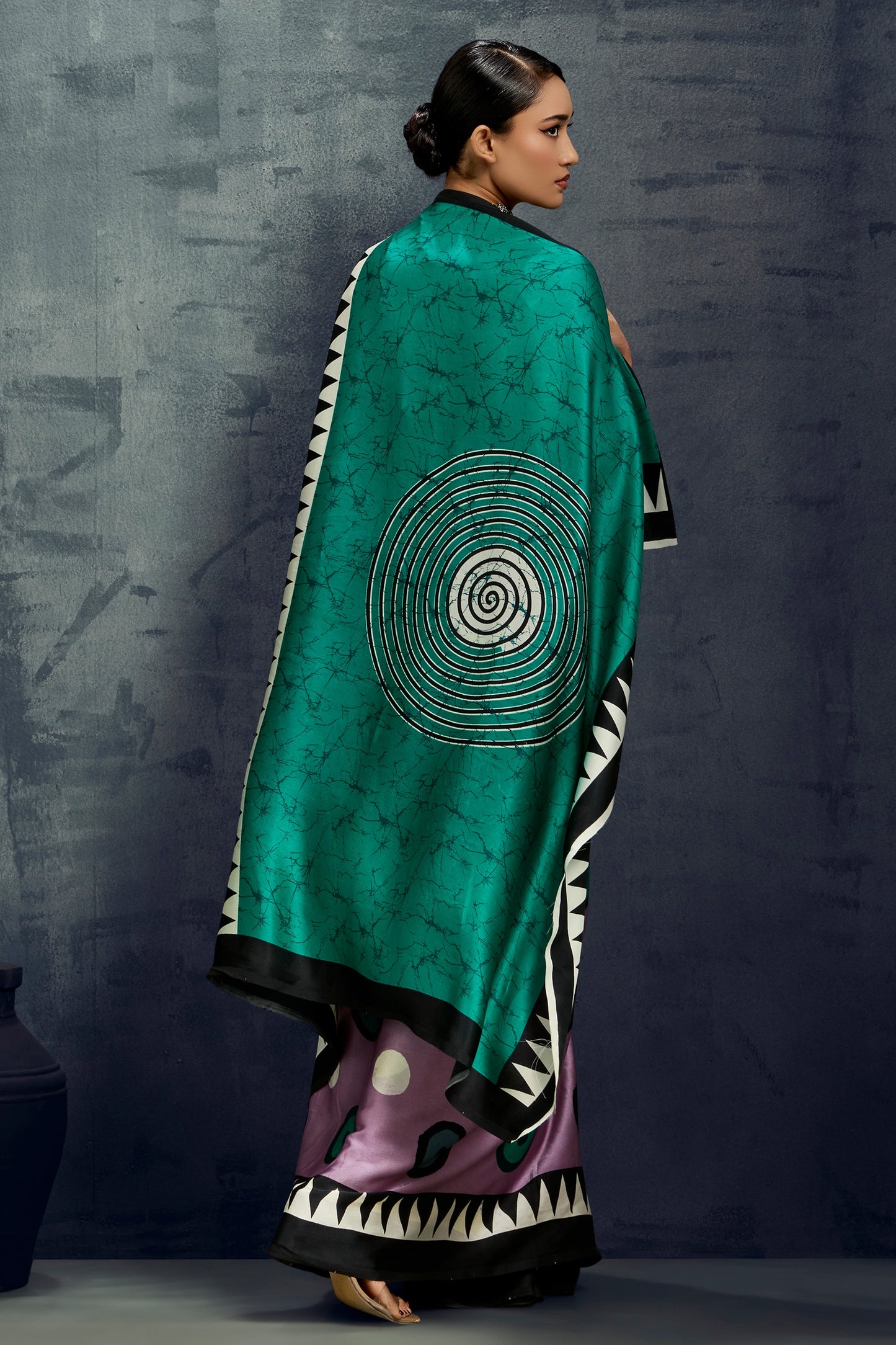 Purple Ajrakh Print Satin Saree-SAR11922_4_SareeButa.com