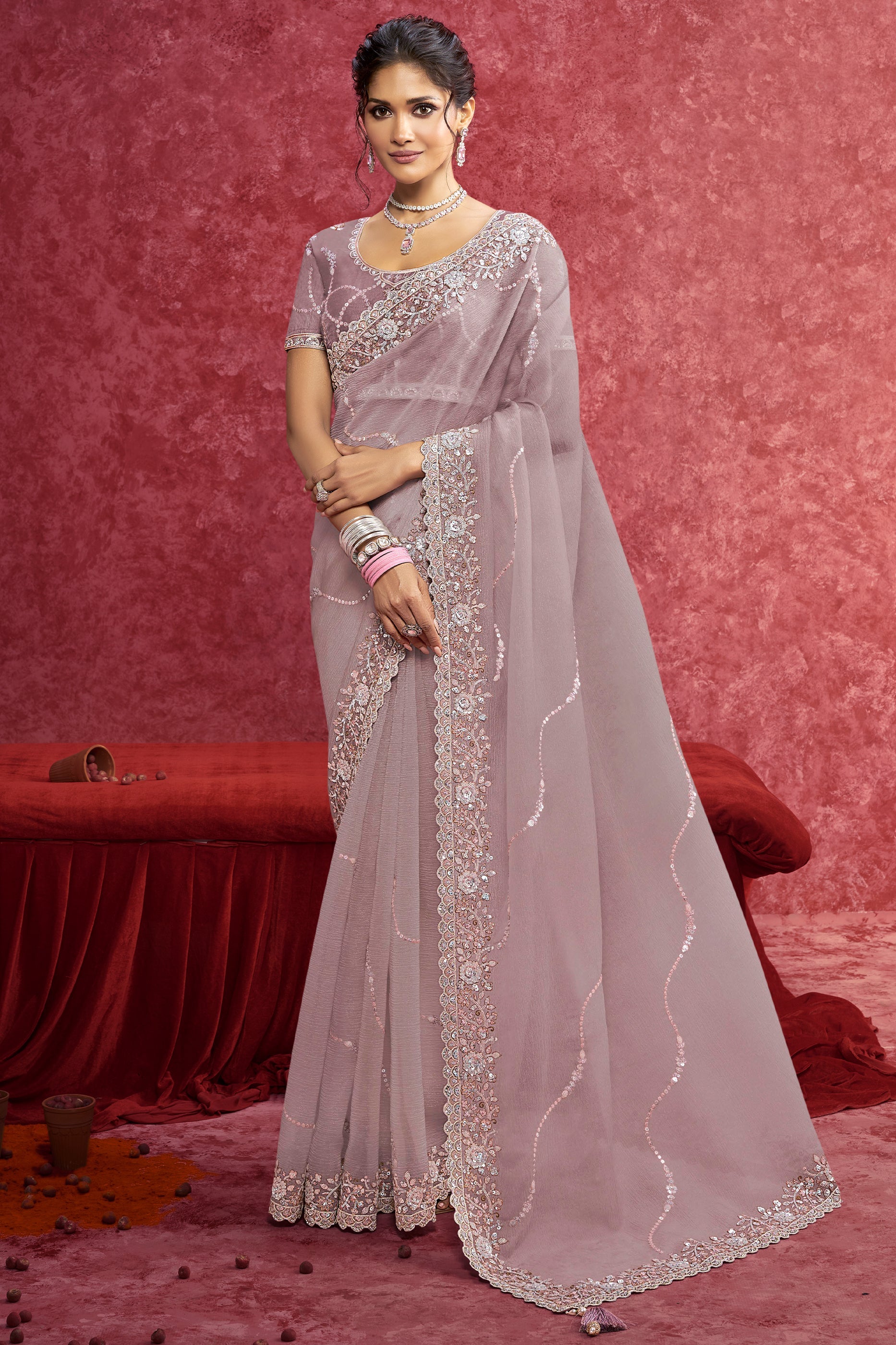 Purple Embroidered Crush Silk Saree-SAR10277_1_SareeButa.com