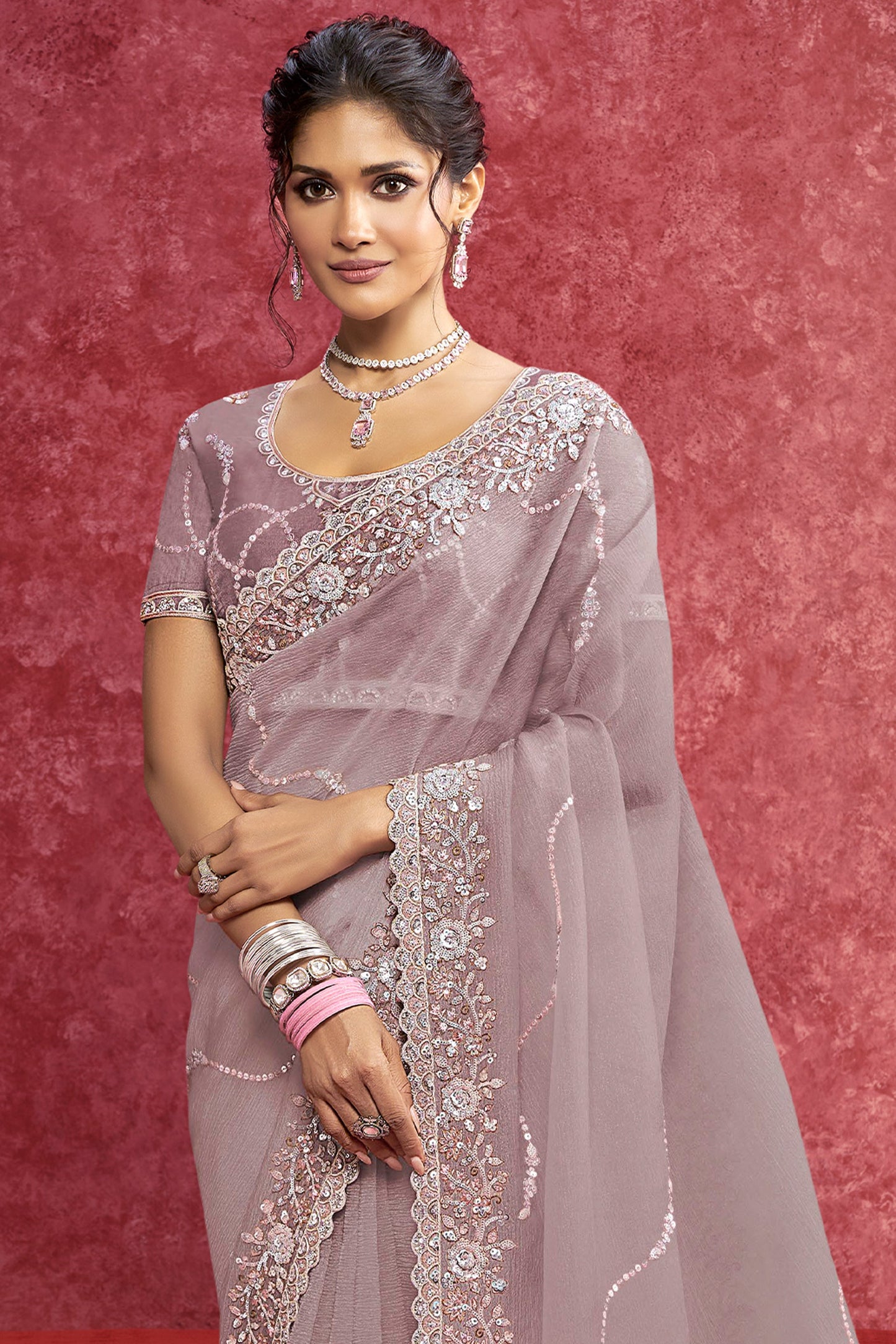 Purple Embroidered Crush Silk Saree-SAR10277_3_SareeButa.com