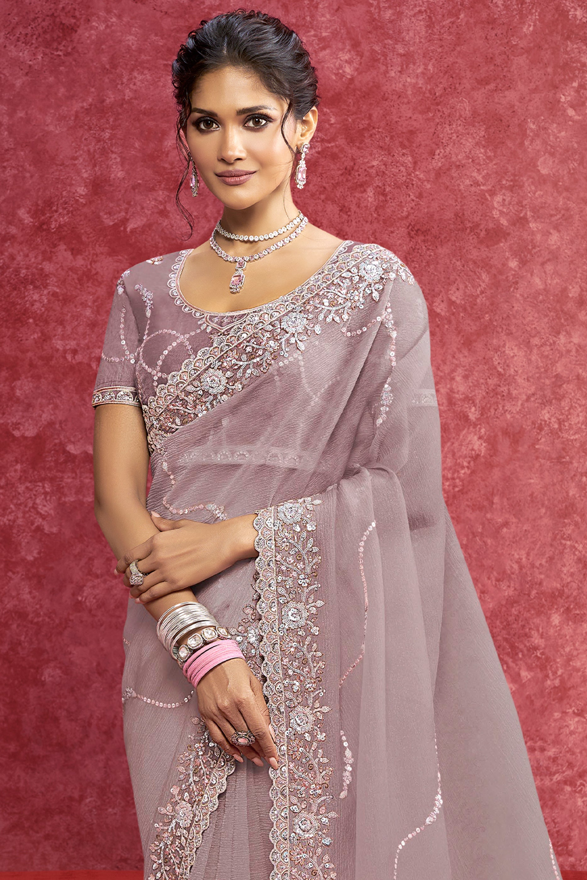 Purple Embroidered Crush Silk Saree-SAR10277_3_SareeButa.com