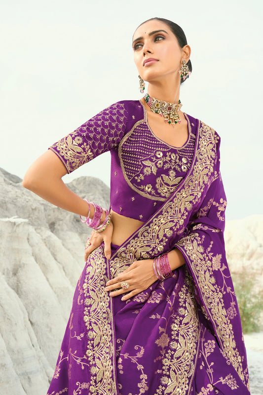 Purple Embroidered Dola Viscose Saree-SAR10822_2_SareeButa.com