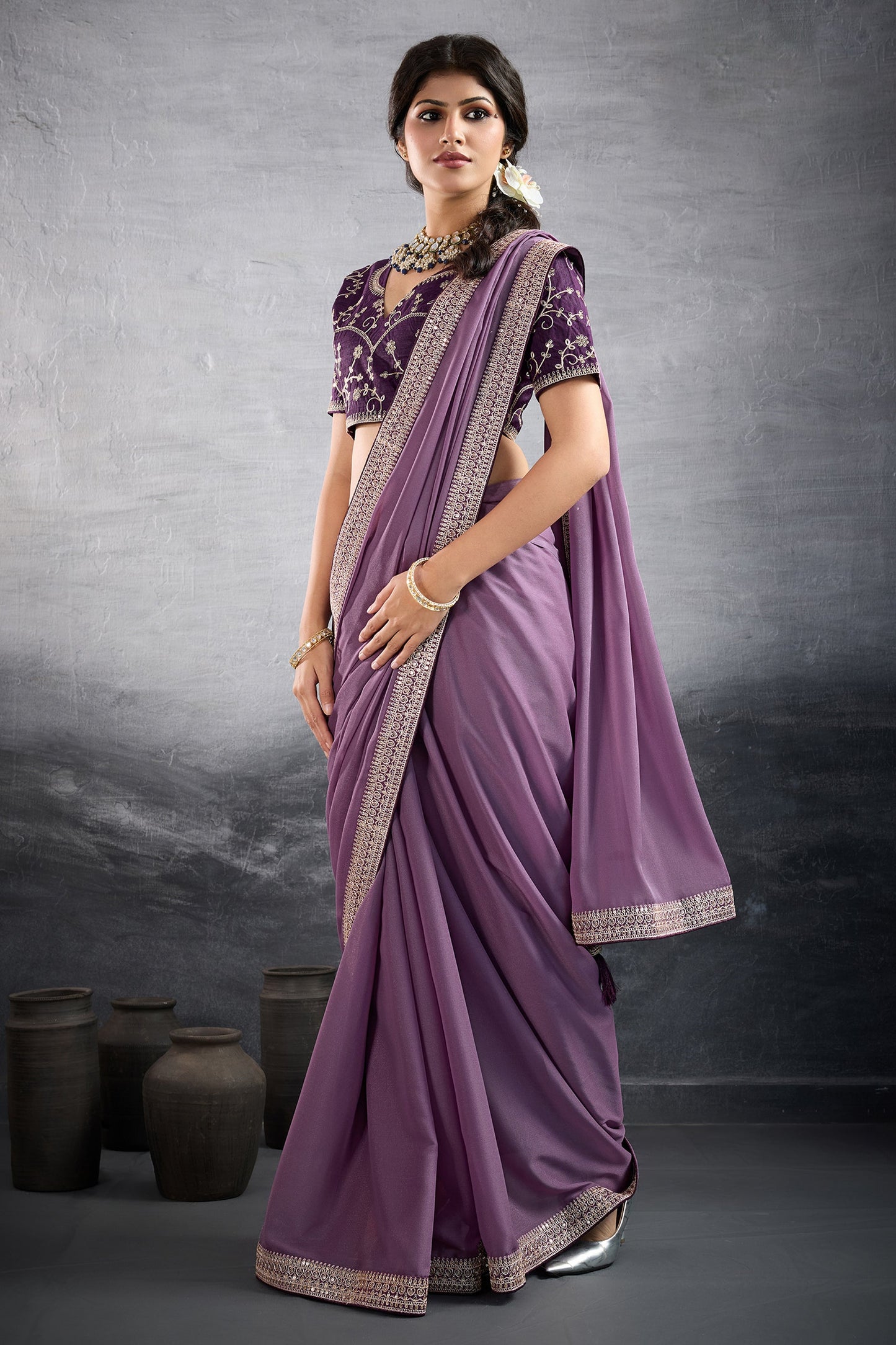 Purple Embroidered Georgette Saree-SAR10601_2_SareeButa.com