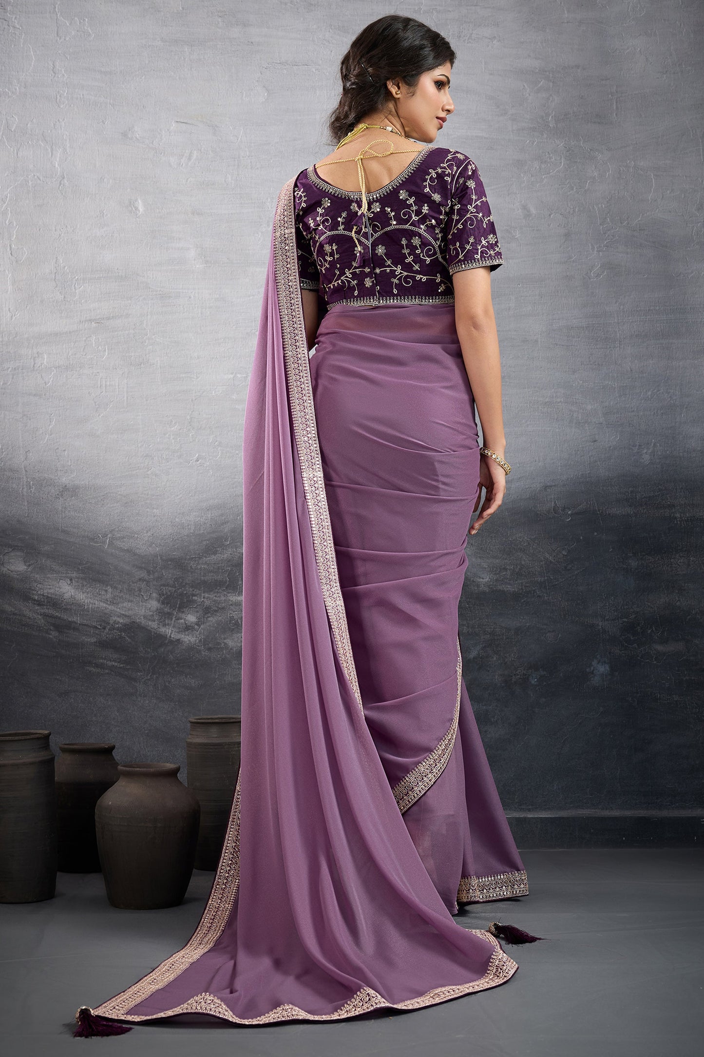 Purple Embroidered Georgette Saree-SAR10601_5_SareeButa.com