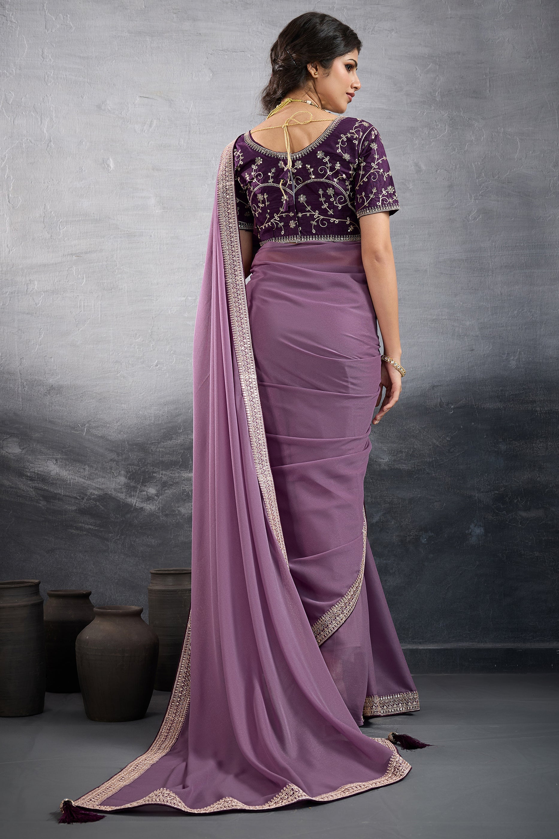 Purple Embroidered Georgette Saree-SAR10601_5_SareeButa.com