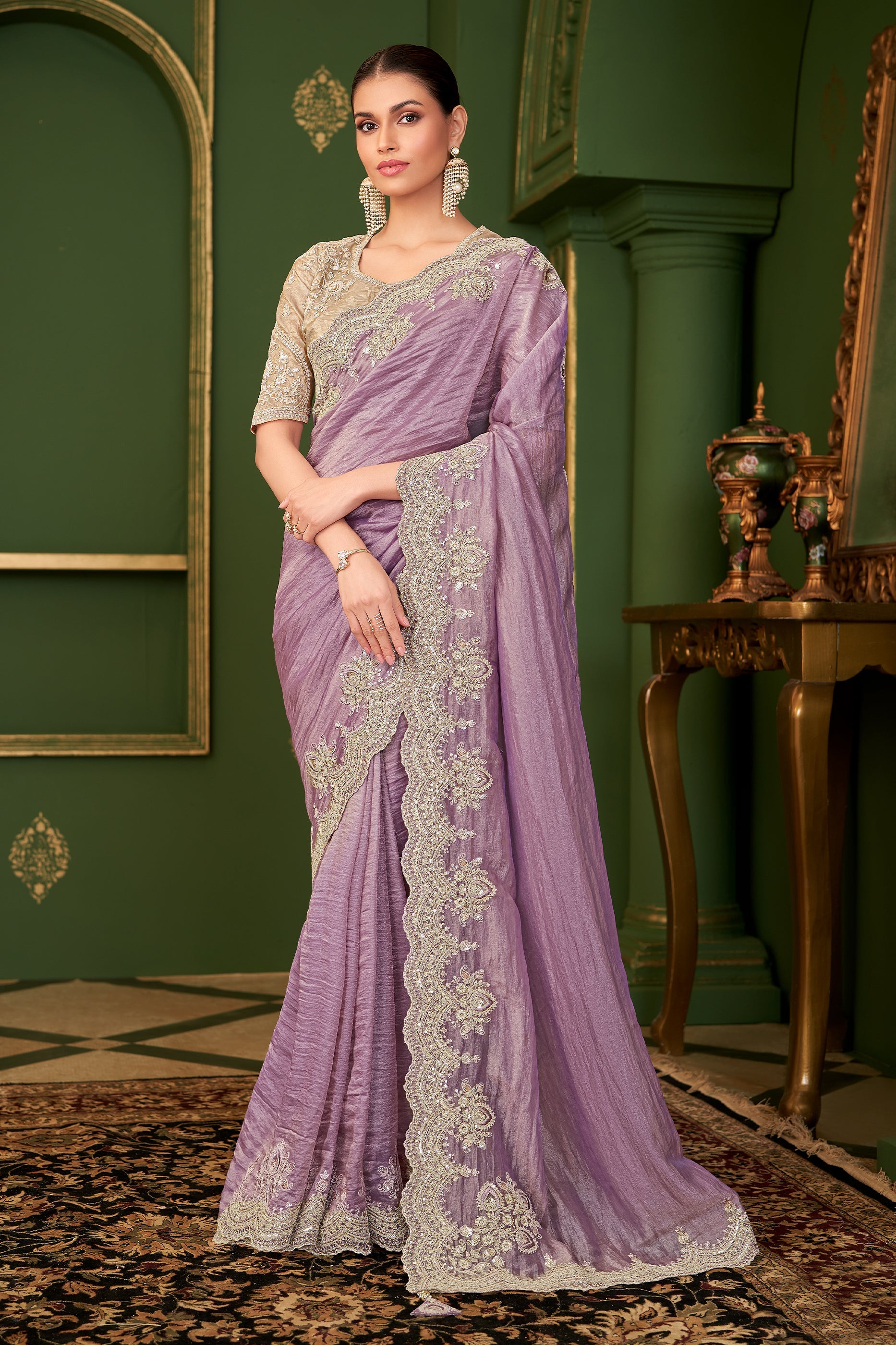 Purple Embroidered Georgette Saree-SAR10967_1_SareeButa.com