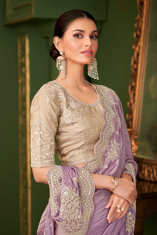 Purple Embroidered Georgette Saree-SAR10967_2_SareeButa.com