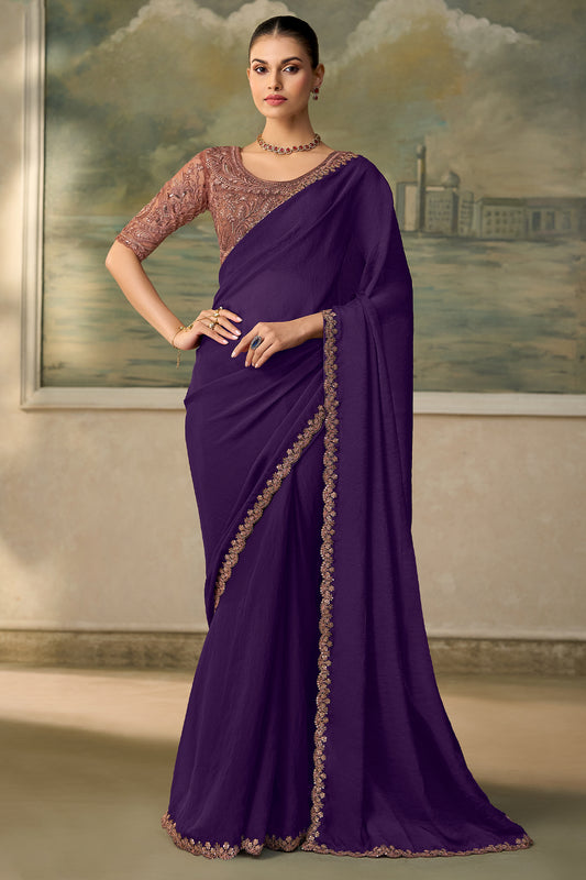 Purple Embroidered Georgette Saree-SAR13182_1_SareeButa.com