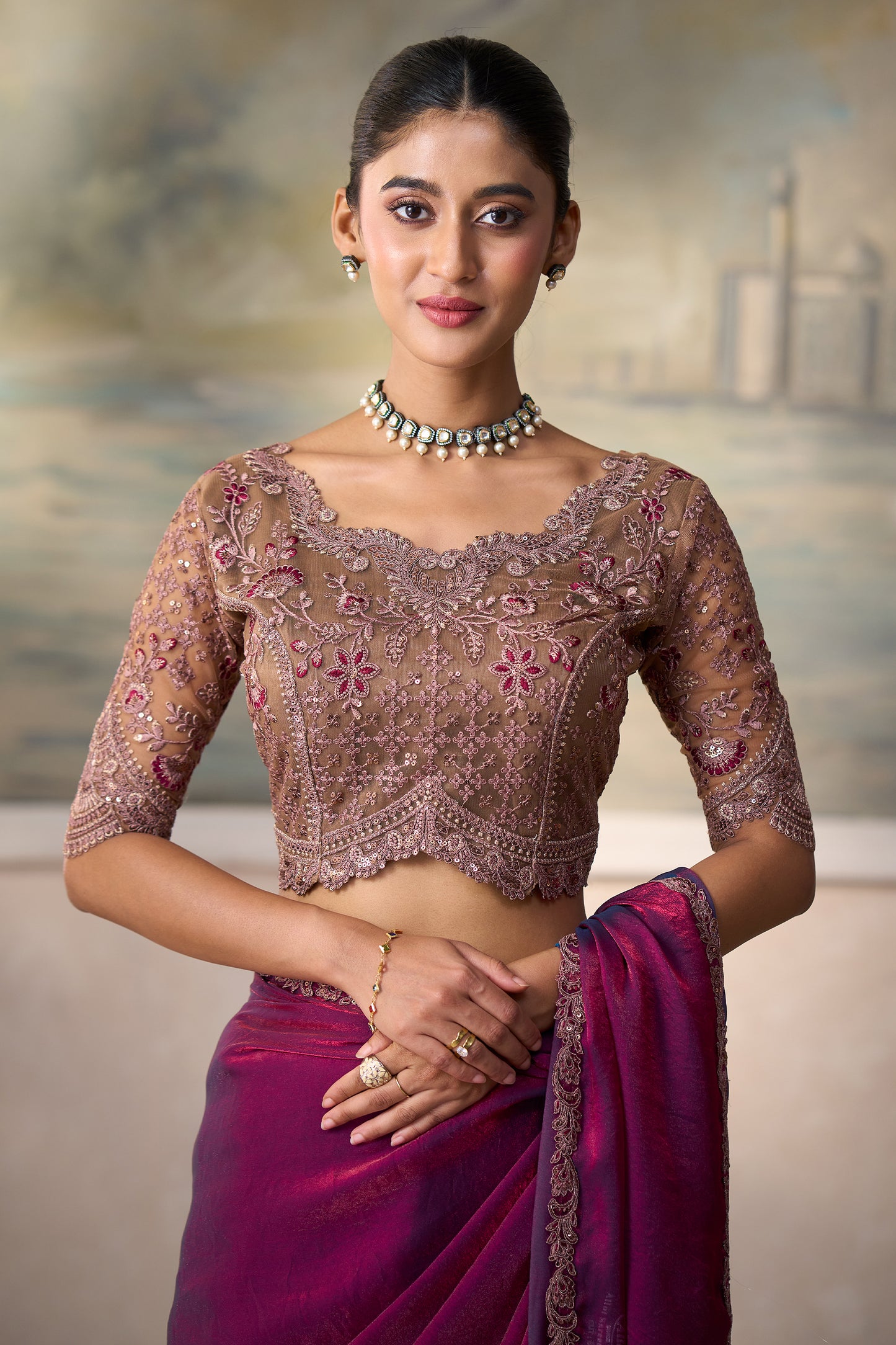 Purple Embroidered Georgette Saree-SAR13182_3_SareeButa.com