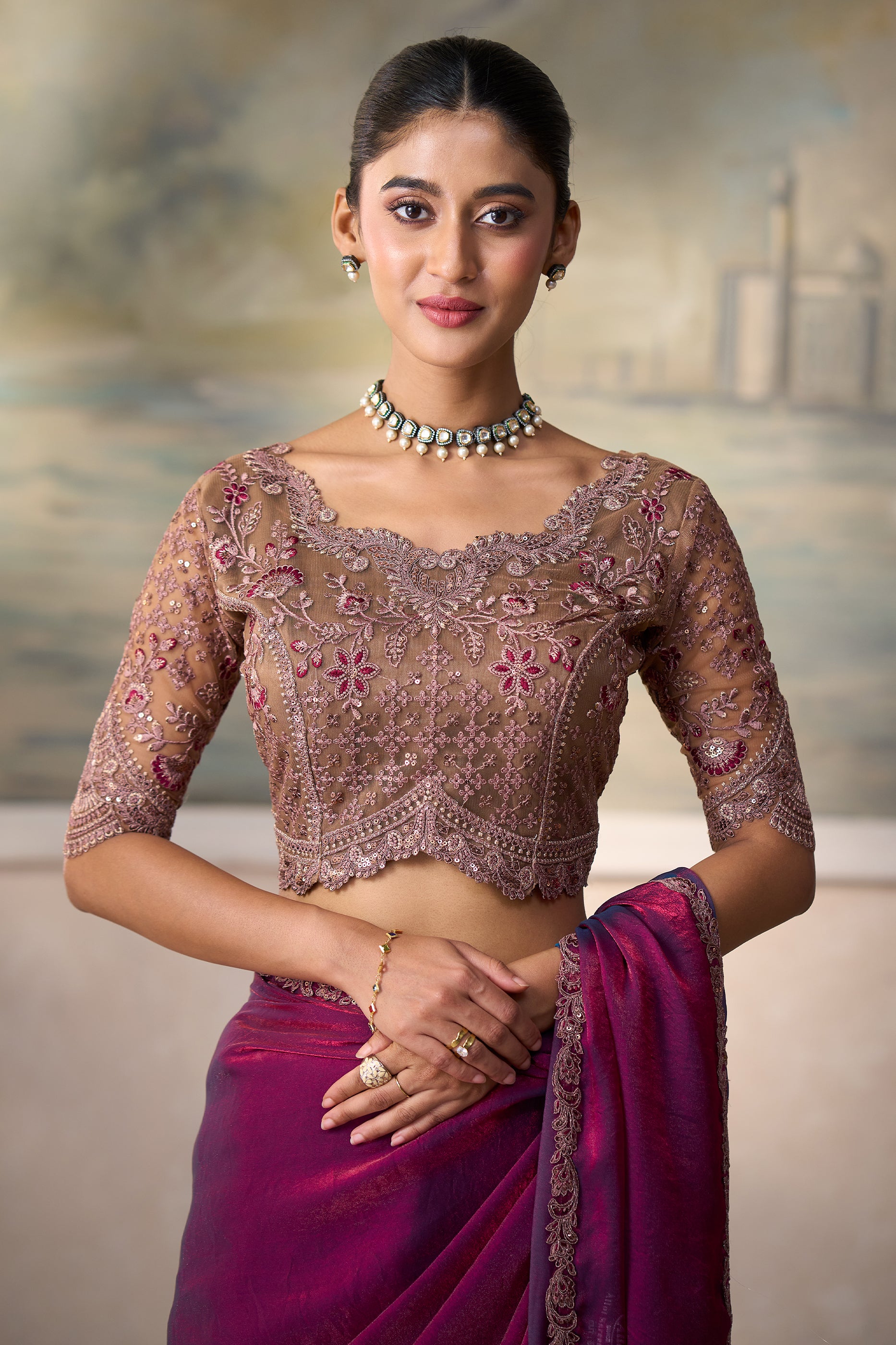 Purple Embroidered Georgette Saree-SAR13182_3_SareeButa.com