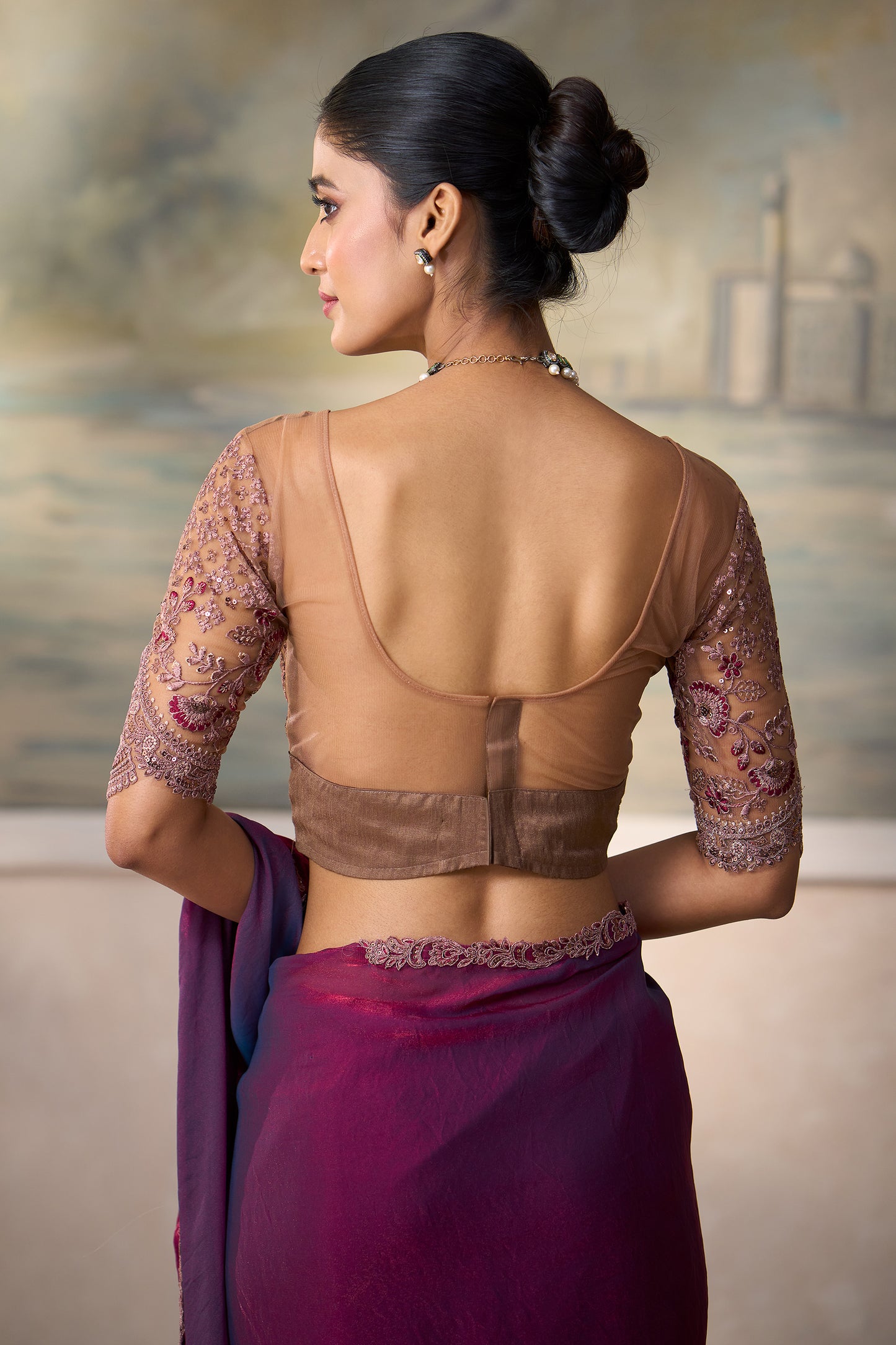 Purple Embroidered Georgette Saree-SAR13182_4_SareeButa.com