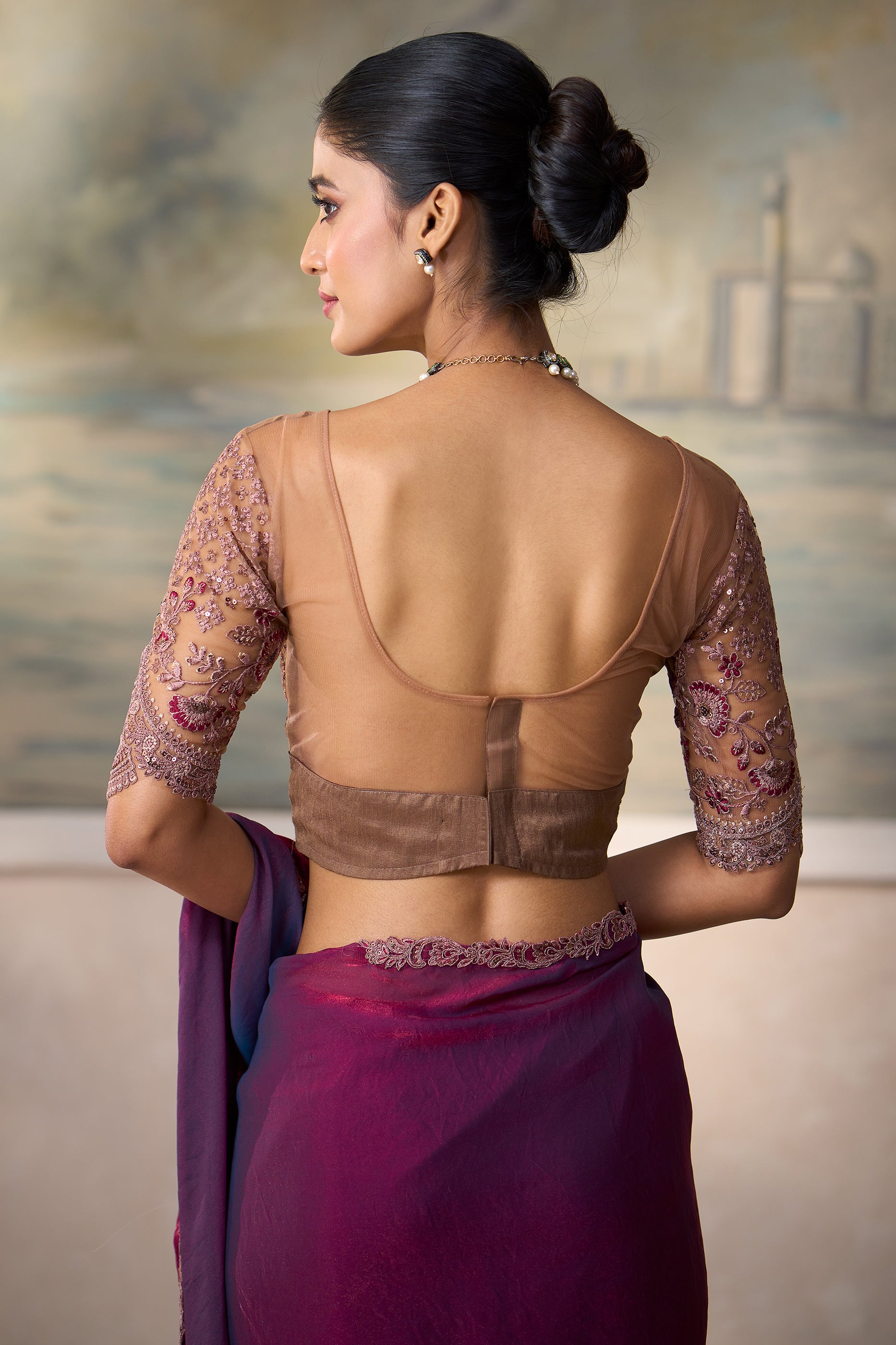 Purple Embroidered Georgette Saree-SAR13182_4_SareeButa.com